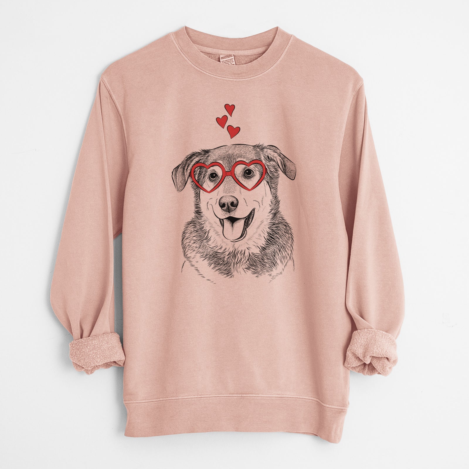 Valentine Lance the Lab/Shepherd Mix - Unisex Pigment Dyed Crew Sweatshirt