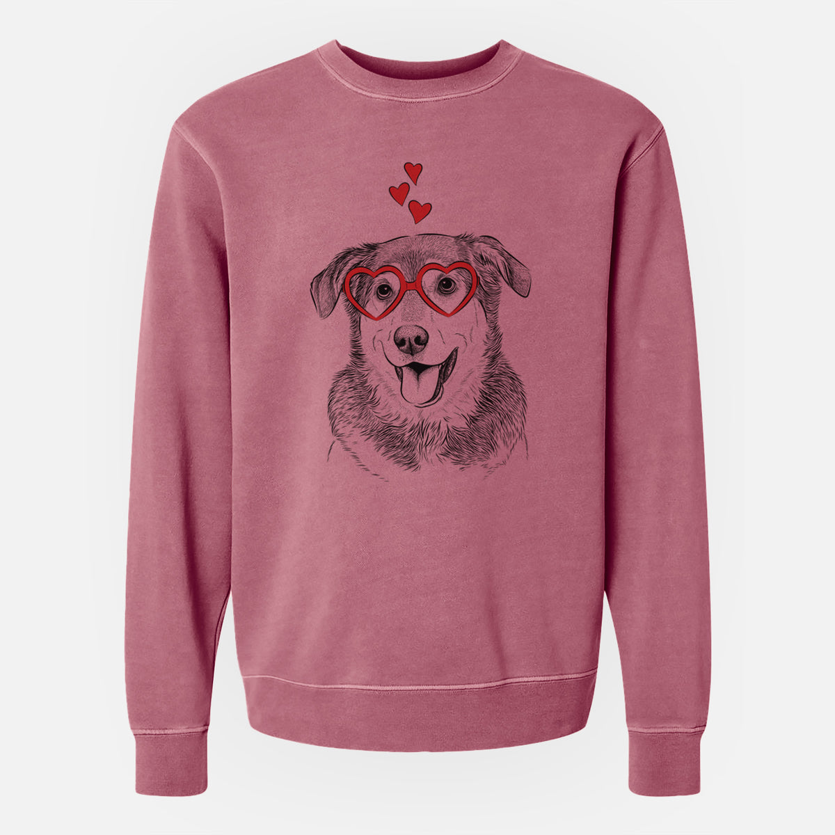 Valentine Lance the Lab/Shepherd Mix - Unisex Pigment Dyed Crew Sweatshirt
