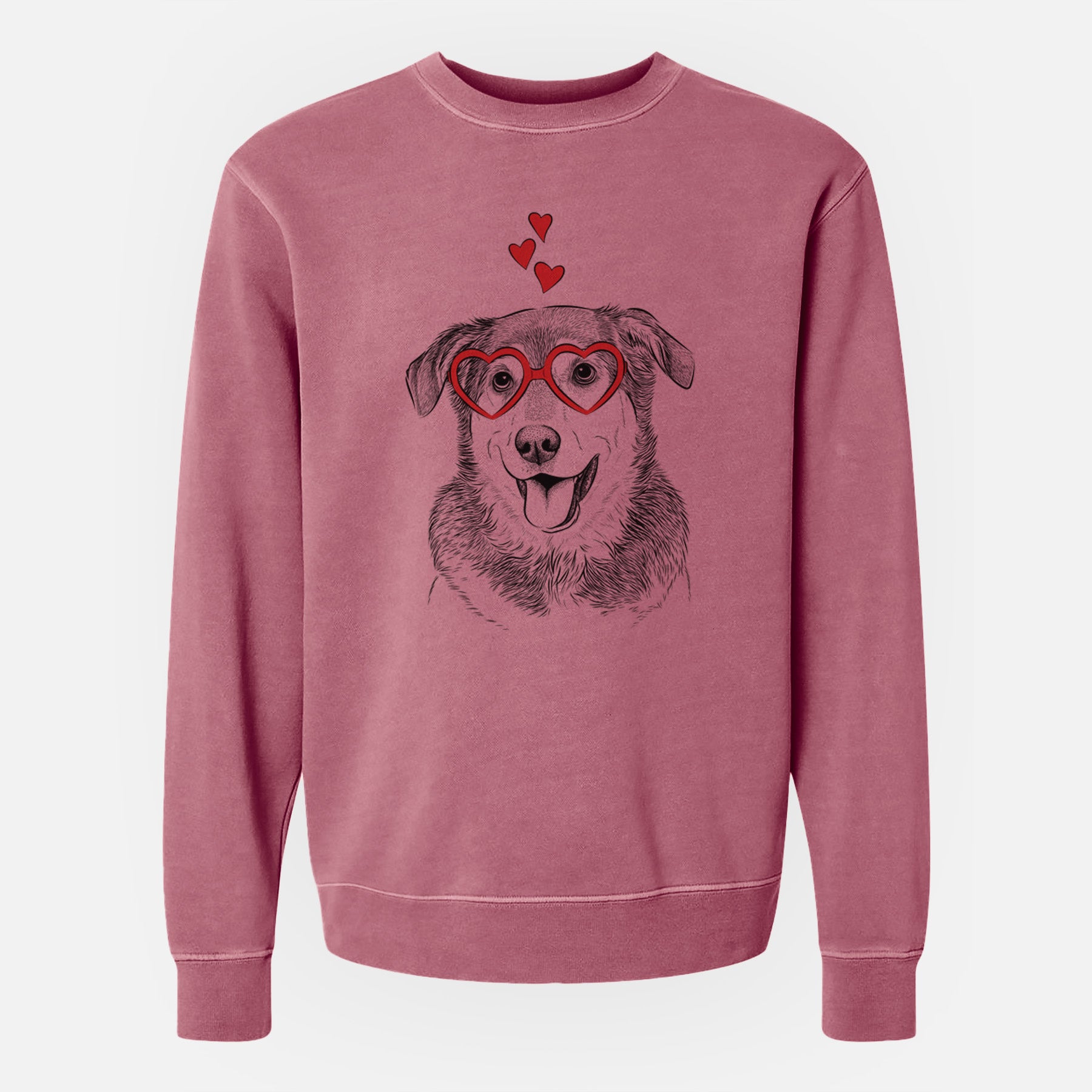 Valentine Lance the Lab/Shepherd Mix - Unisex Pigment Dyed Crew Sweatshirt