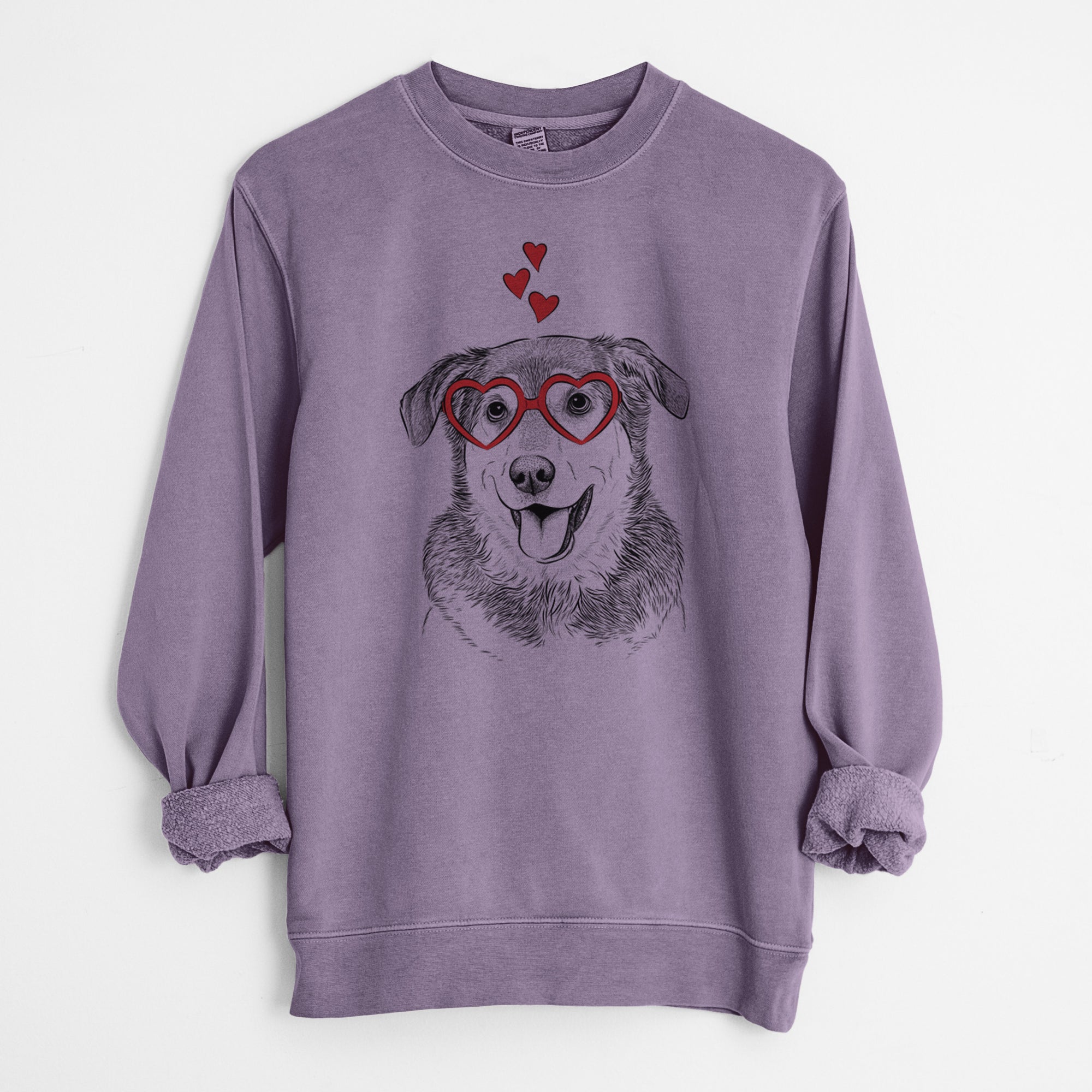 Valentine Lance the Lab/Shepherd Mix - Unisex Pigment Dyed Crew Sweatshirt