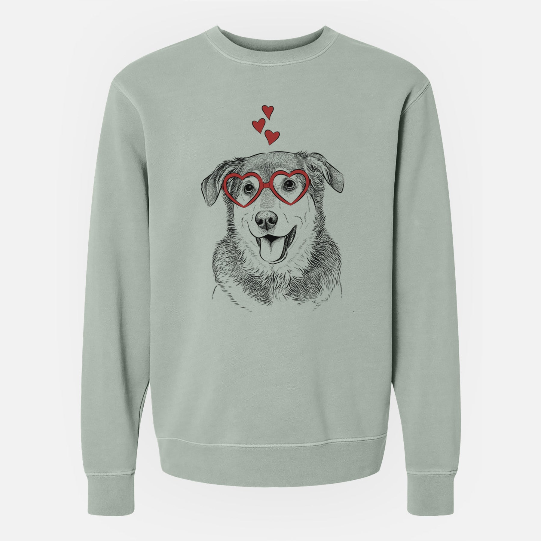 Valentine Lance the Lab/Shepherd Mix - Unisex Pigment Dyed Crew Sweatshirt