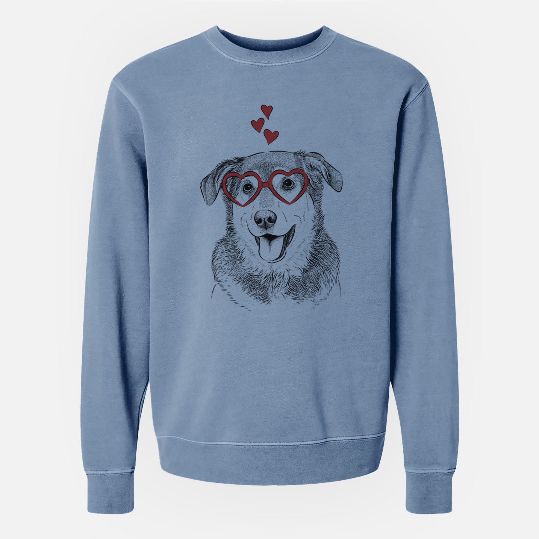 Valentine Lance the Lab/Shepherd Mix - Unisex Pigment Dyed Crew Sweatshirt