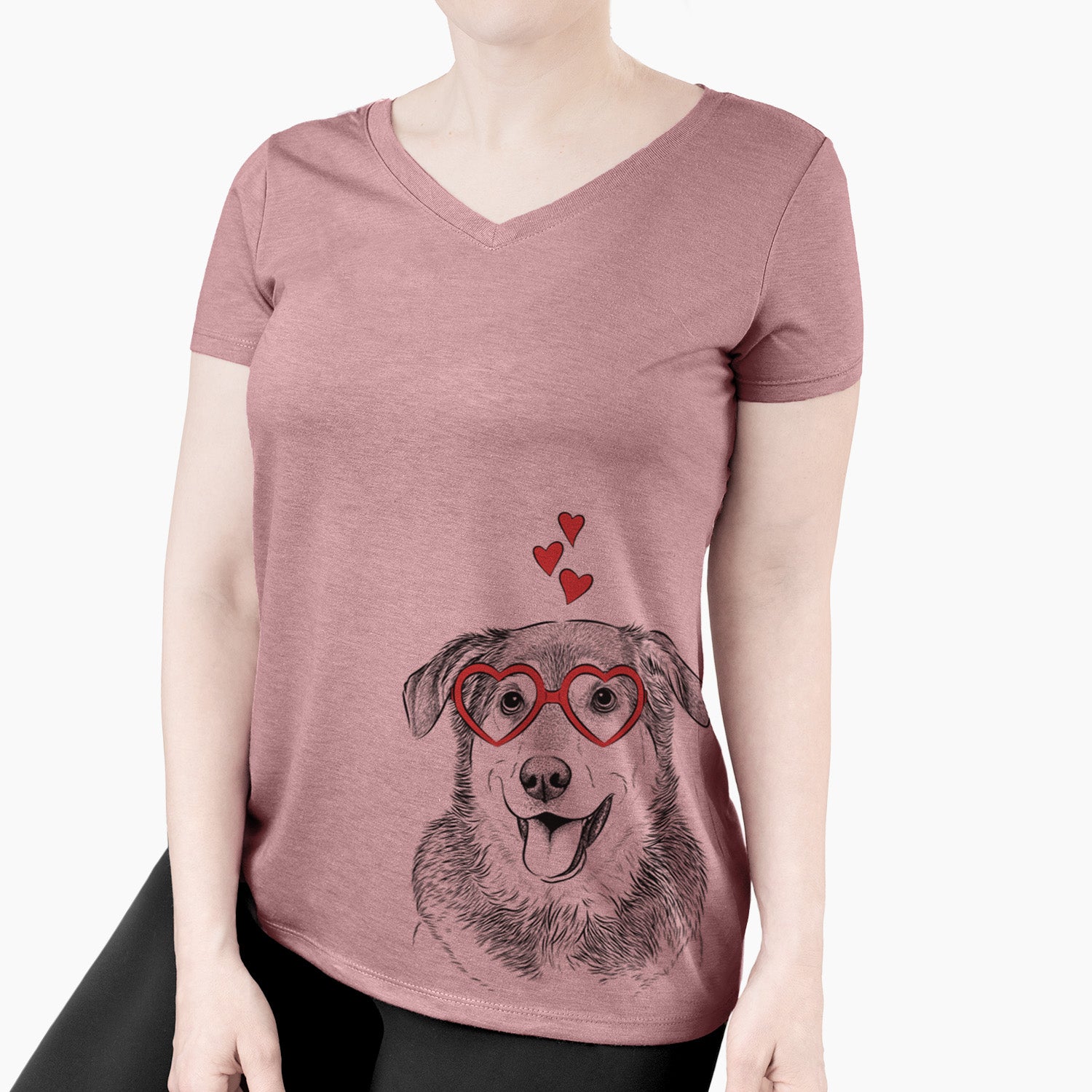 Valentine Lance the Lab/Shepherd Mix - Women's Perfect V-neck Shirt