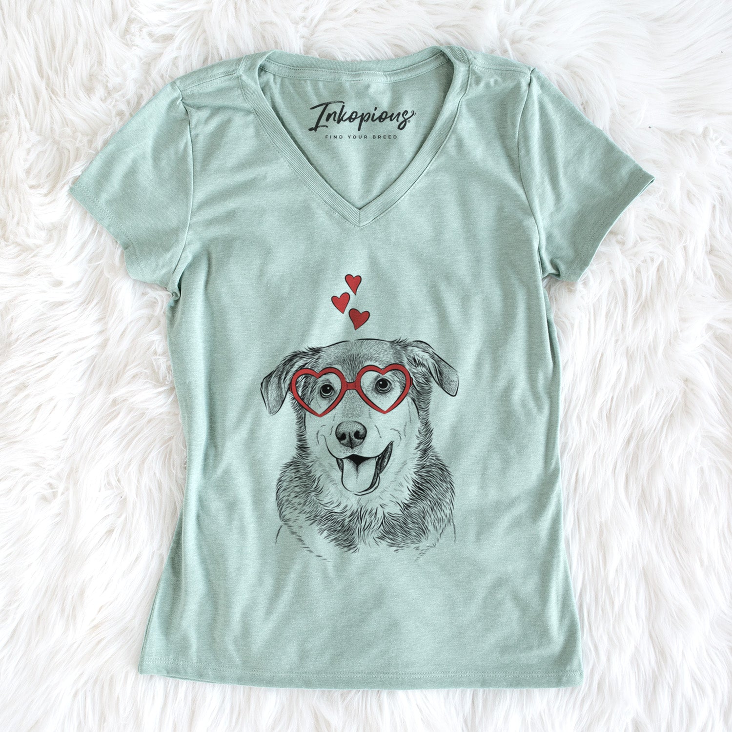 Valentine Lance the Lab/Shepherd Mix - Women's Perfect V-neck Shirt