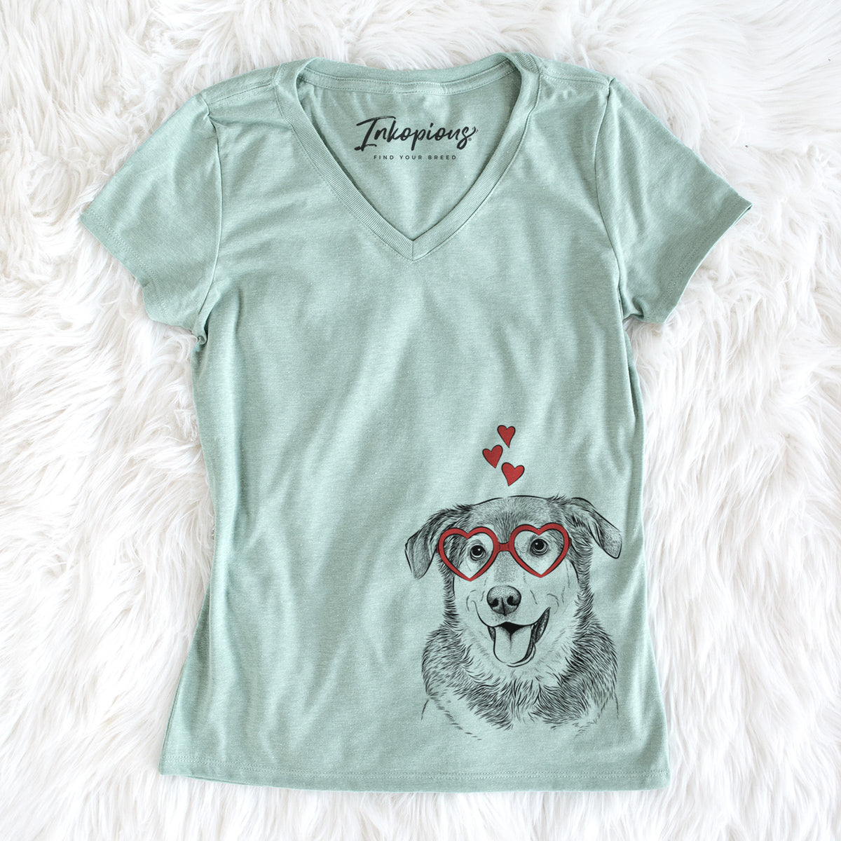 Valentine Lance the Lab/Shepherd Mix - Women&#39;s Perfect V-neck Shirt