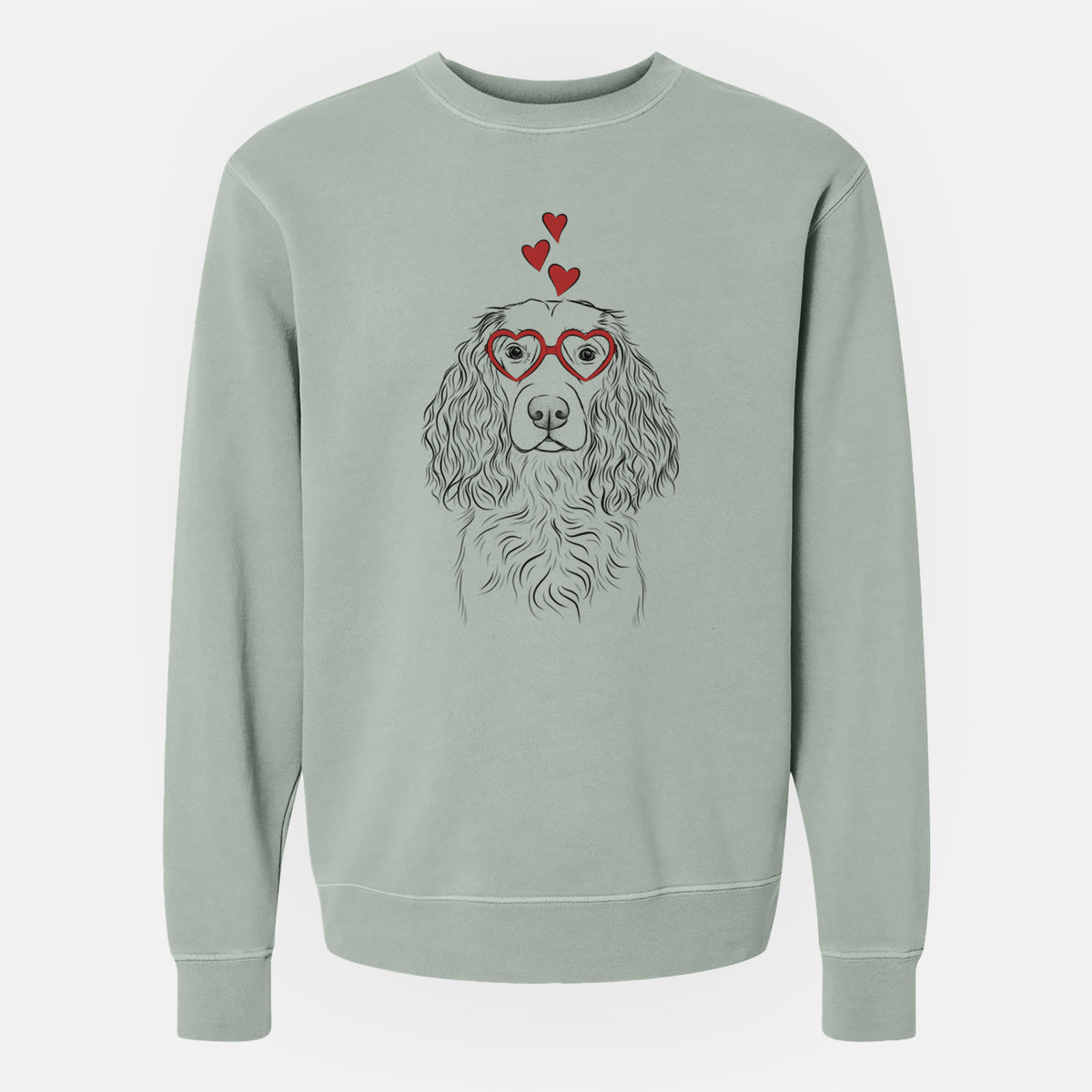 Valentine Landry the Boykin Spaniel - Unisex Pigment Dyed Crew Sweatshirt