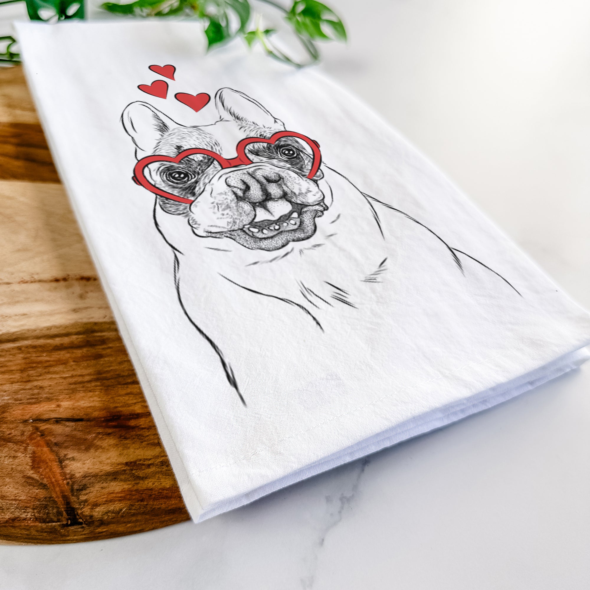 Lentil the French Bulldog Tea Towel