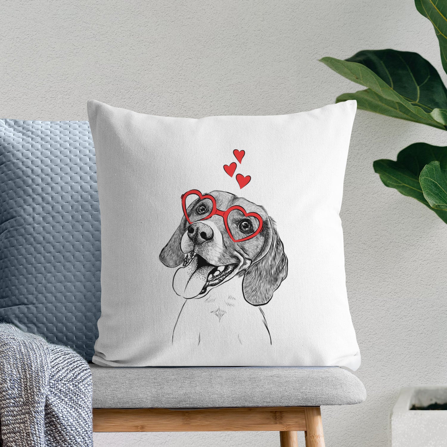 Little Bandit the Beagle - Throw Pillow Cover