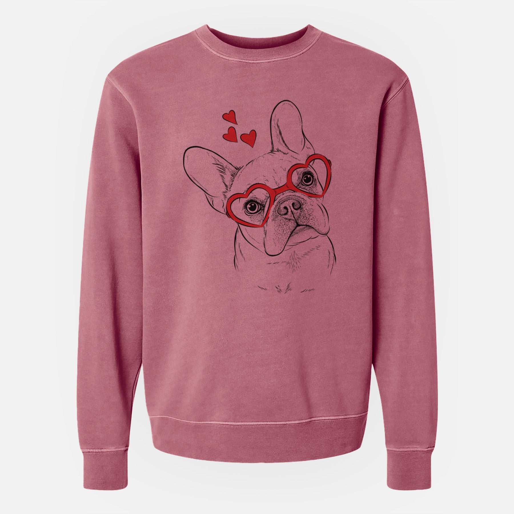 Valentine Loki the French Bulldog - Unisex Pigment Dyed Crew Sweatshirt