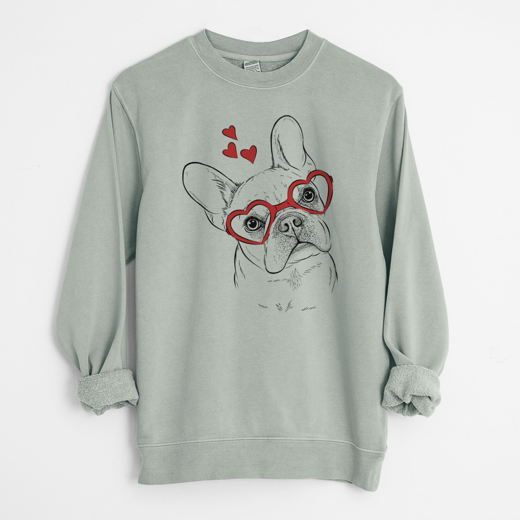 Valentine Loki the French Bulldog - Unisex Pigment Dyed Crew Sweatshirt