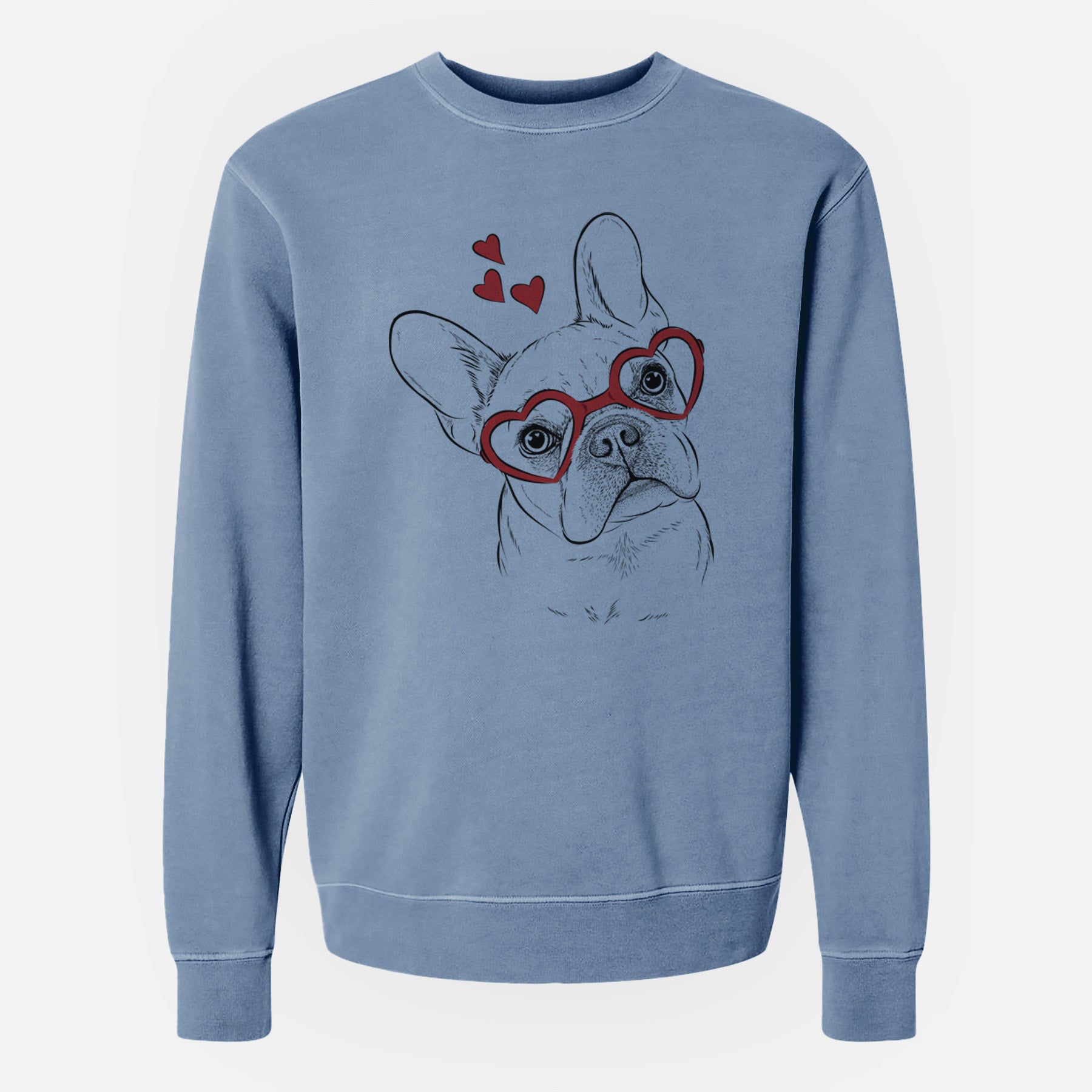 Valentine Loki the French Bulldog - Unisex Pigment Dyed Crew Sweatshirt