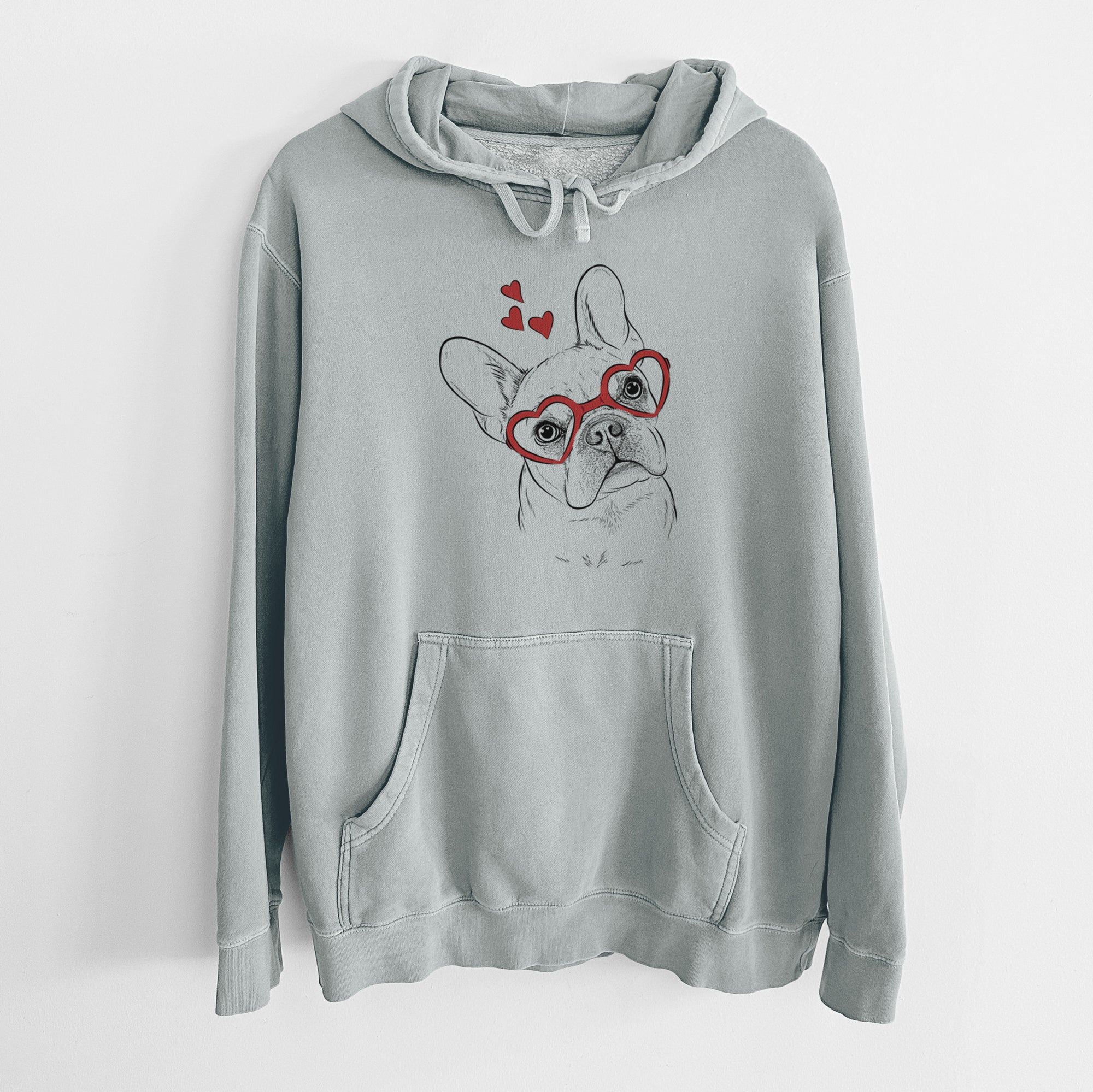 Valentine Loki the French Bulldog - Unisex Pigment Dyed Hoodie