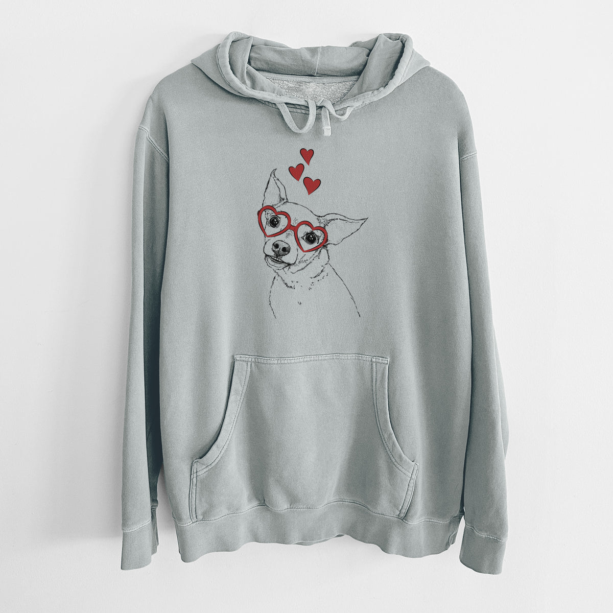 Valentine Lola the Chiweenie - Unisex Pigment Dyed Hoodie