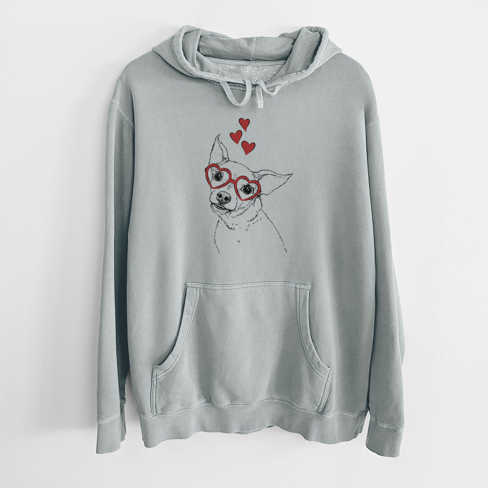 Valentine Lola the Chiweenie - Unisex Pigment Dyed Hoodie