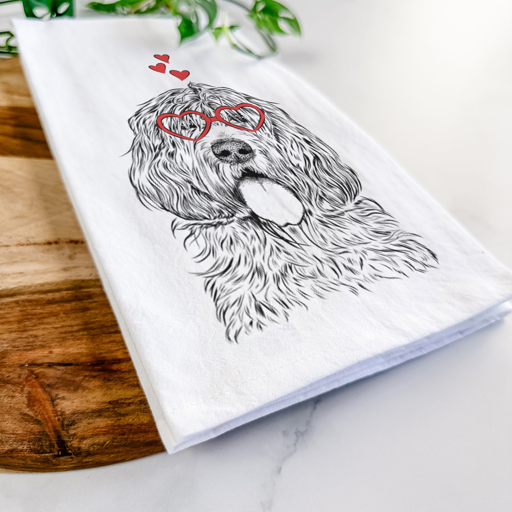 Lou the Otterhound Tea Towel