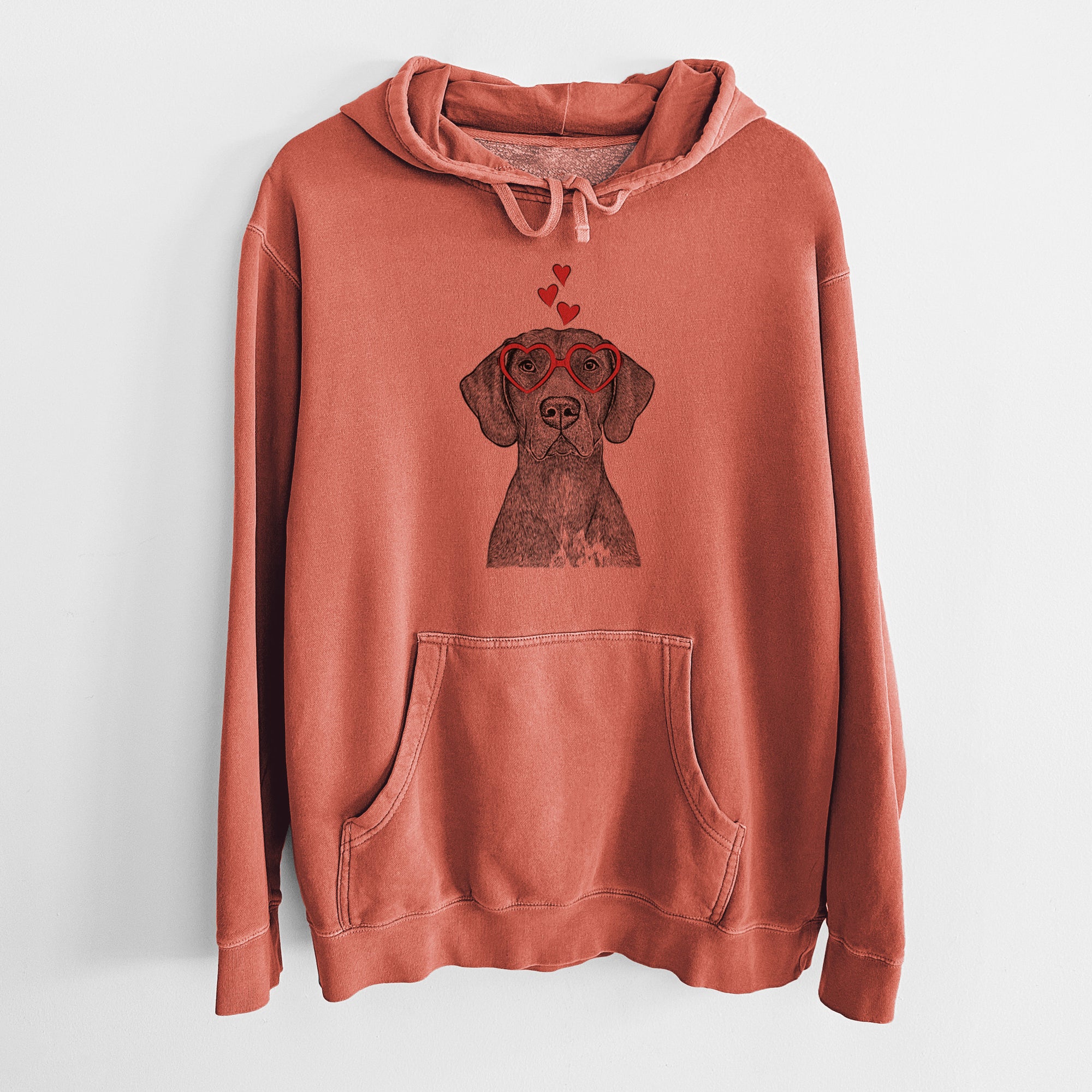 Valentine Lucifer the German Shorthaired Pointer - Unisex Pigment Dyed Hoodie