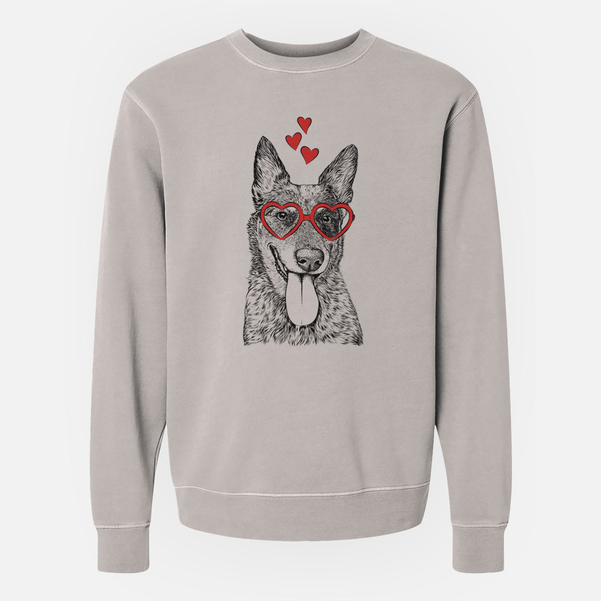 Valentine Madison the Blue Heeler - Unisex Pigment Dyed Crew Sweatshirt