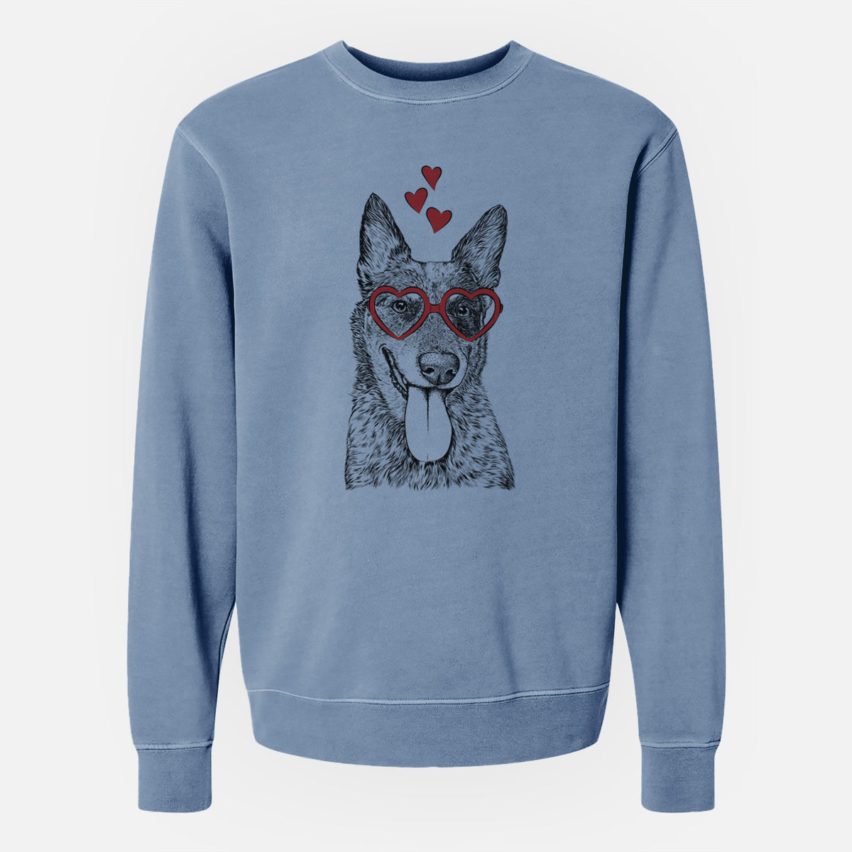 Valentine Madison the Blue Heeler - Unisex Pigment Dyed Crew Sweatshirt