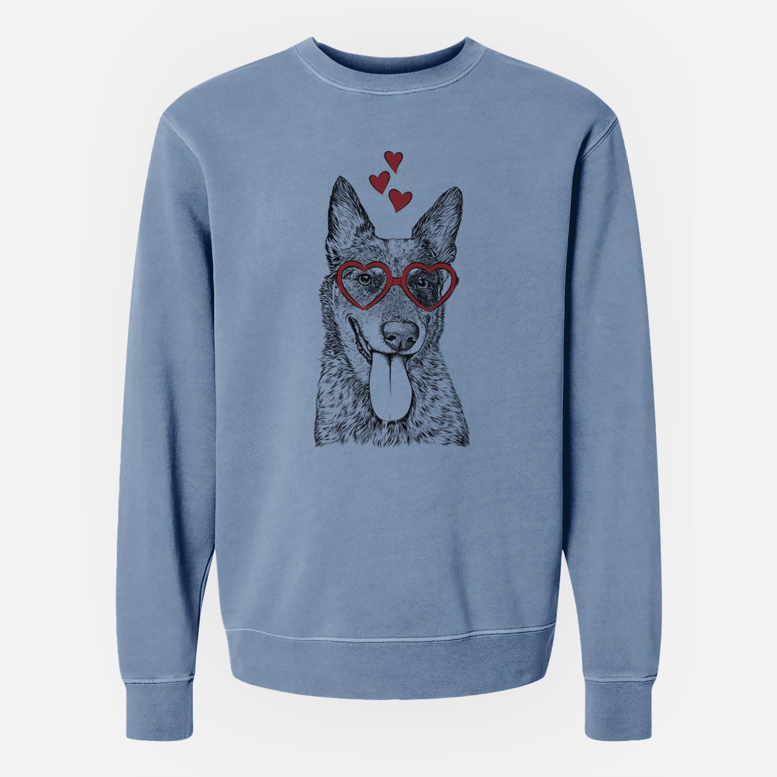 Valentine Madison the Blue Heeler - Unisex Pigment Dyed Crew Sweatshirt