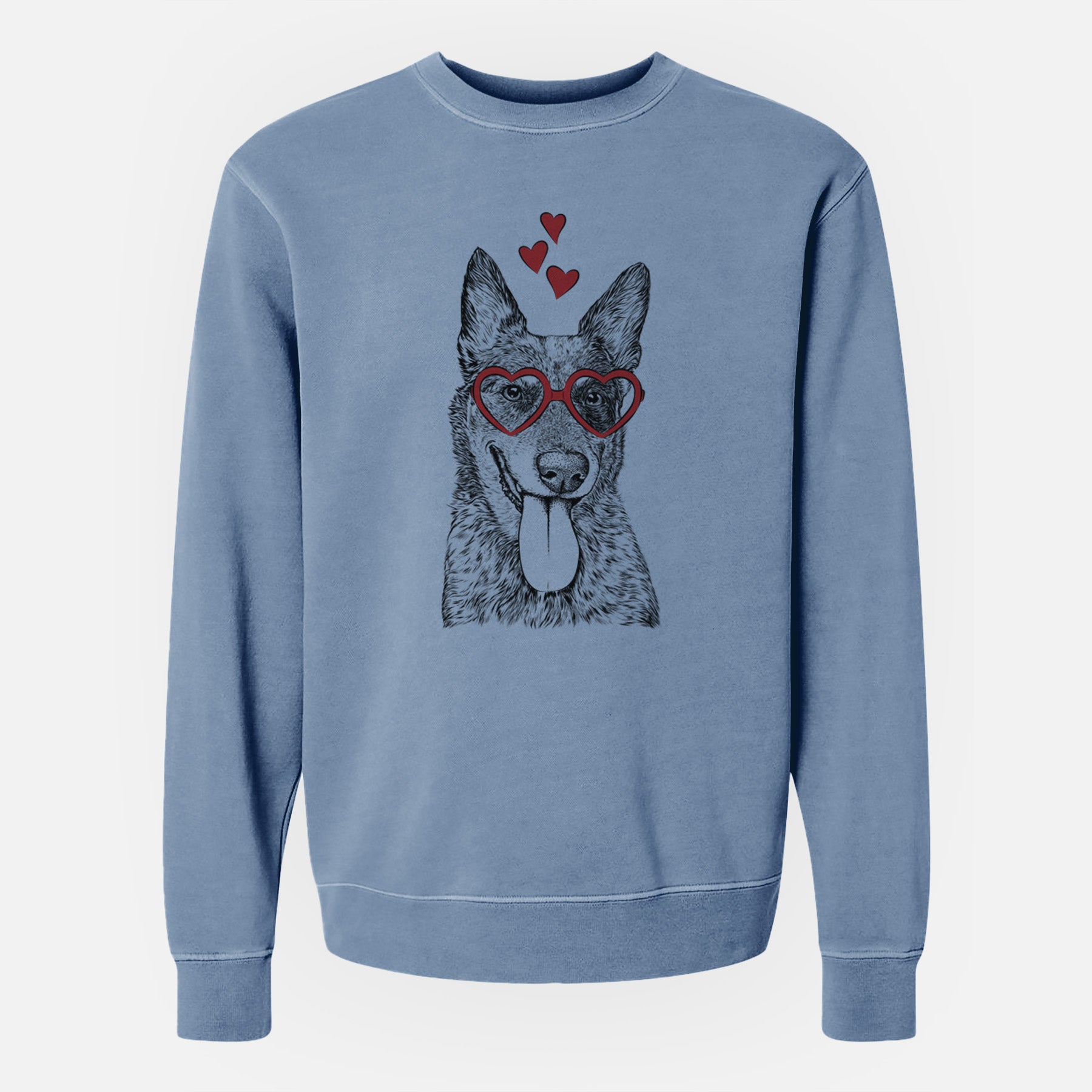 Valentine Madison the Blue Heeler - Unisex Pigment Dyed Crew Sweatshirt