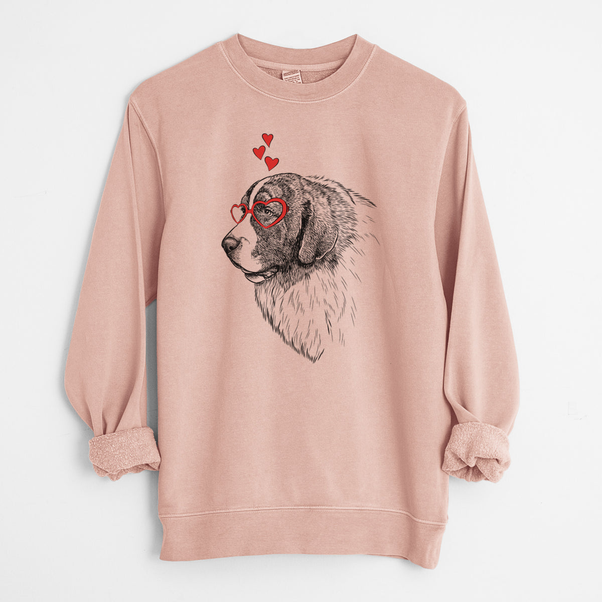 Valentine Magnus the Pyrenean Mastiff - Unisex Pigment Dyed Crew Sweatshirt