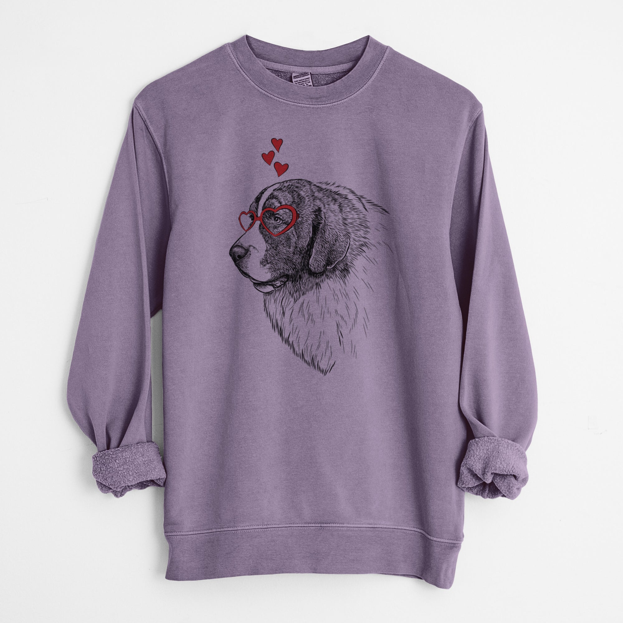 Valentine Magnus the Pyrenean Mastiff - Unisex Pigment Dyed Crew Sweatshirt