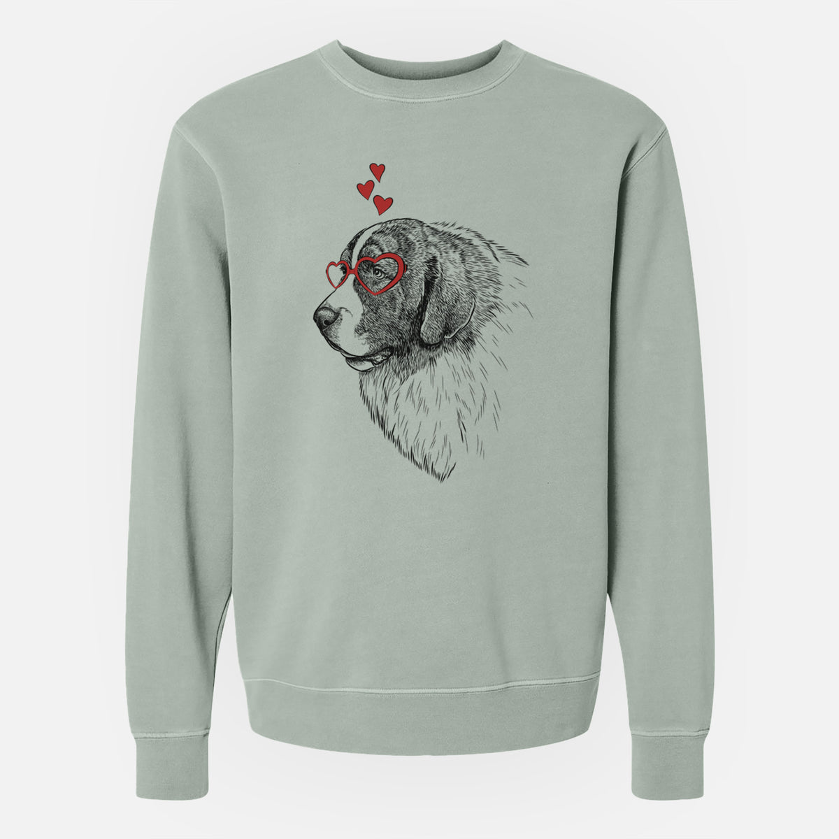 Valentine Magnus the Pyrenean Mastiff - Unisex Pigment Dyed Crew Sweatshirt