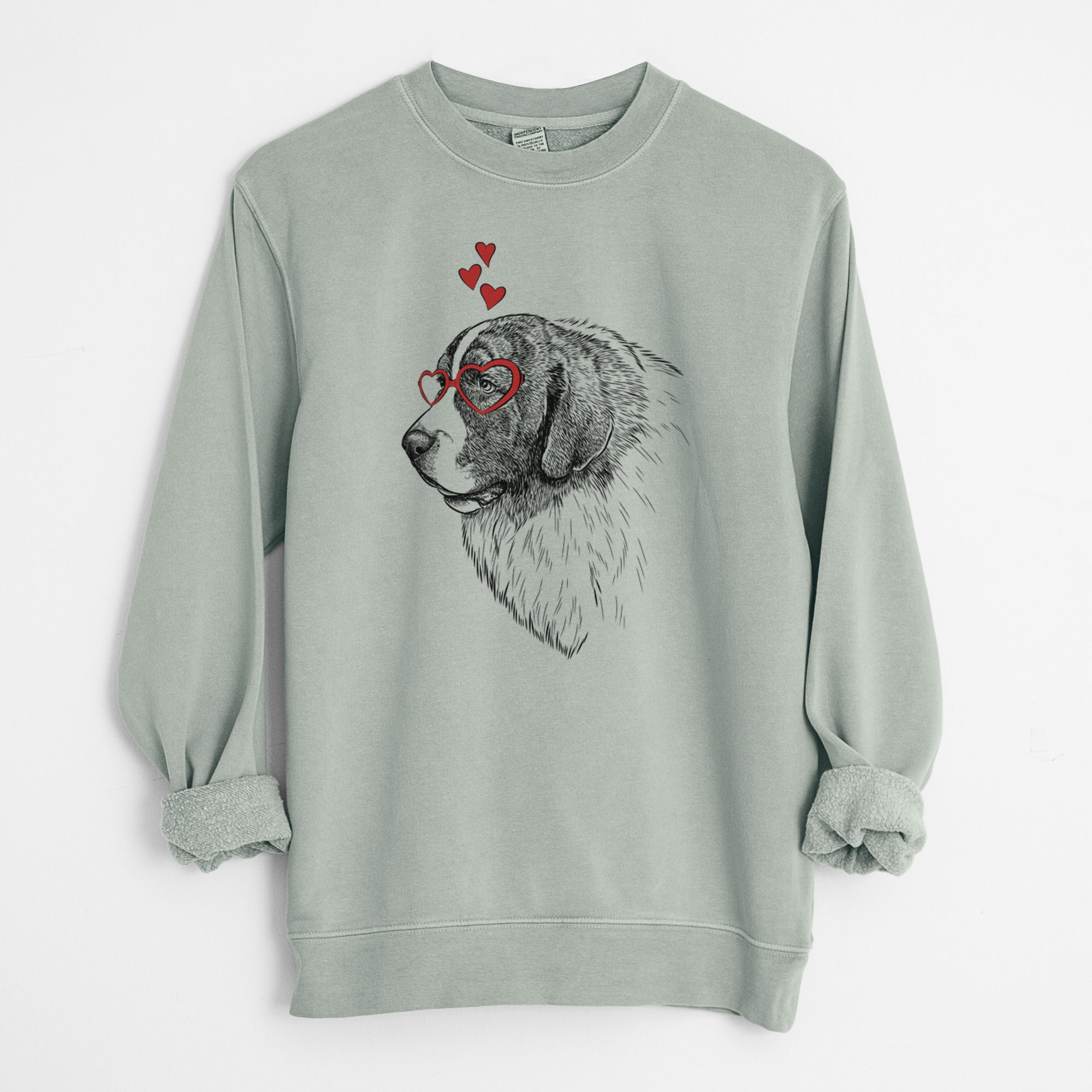 Valentine Magnus the Pyrenean Mastiff - Unisex Pigment Dyed Crew Sweatshirt