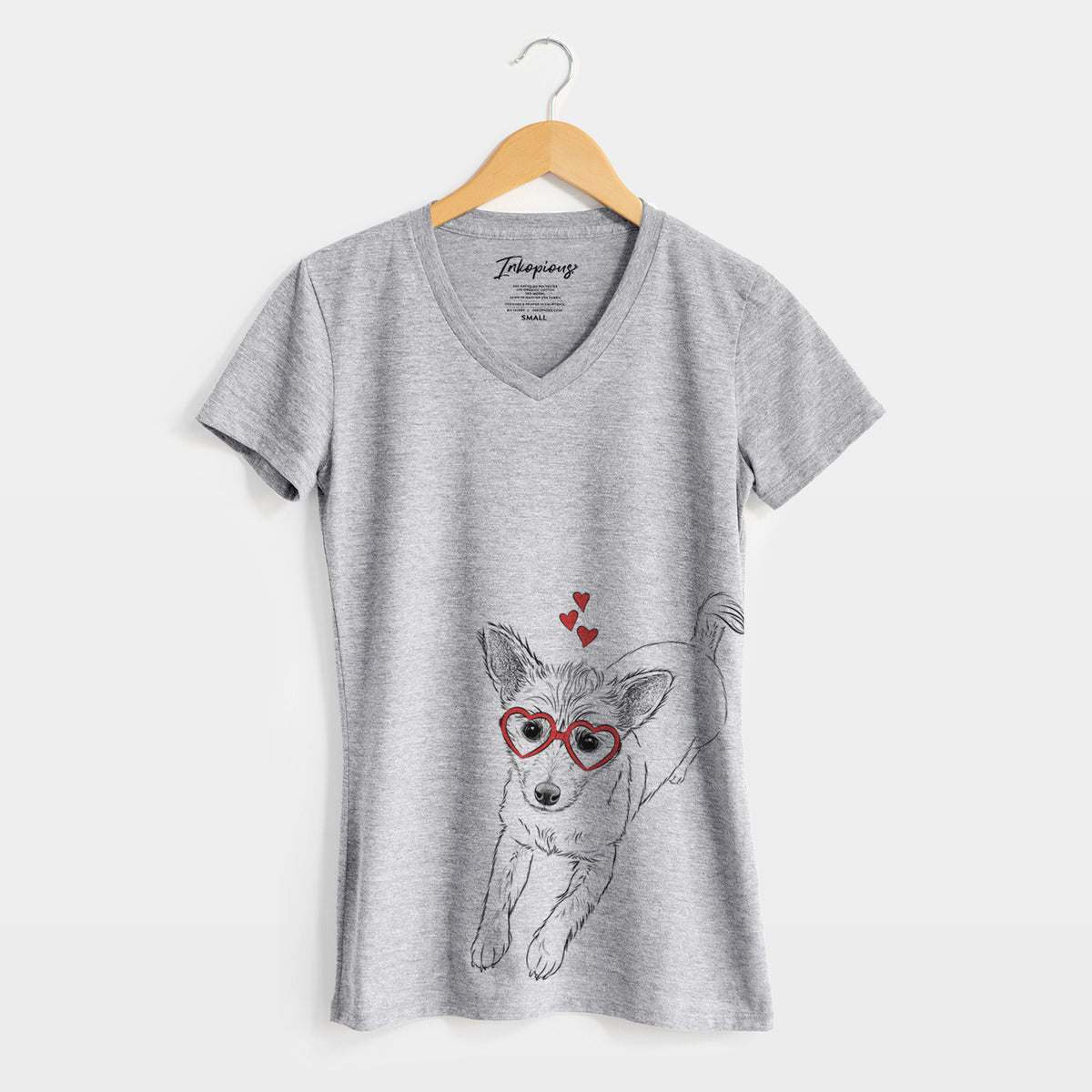 Valentine Maisie the Terrier Mix - Women's Perfect V-neck Shirt