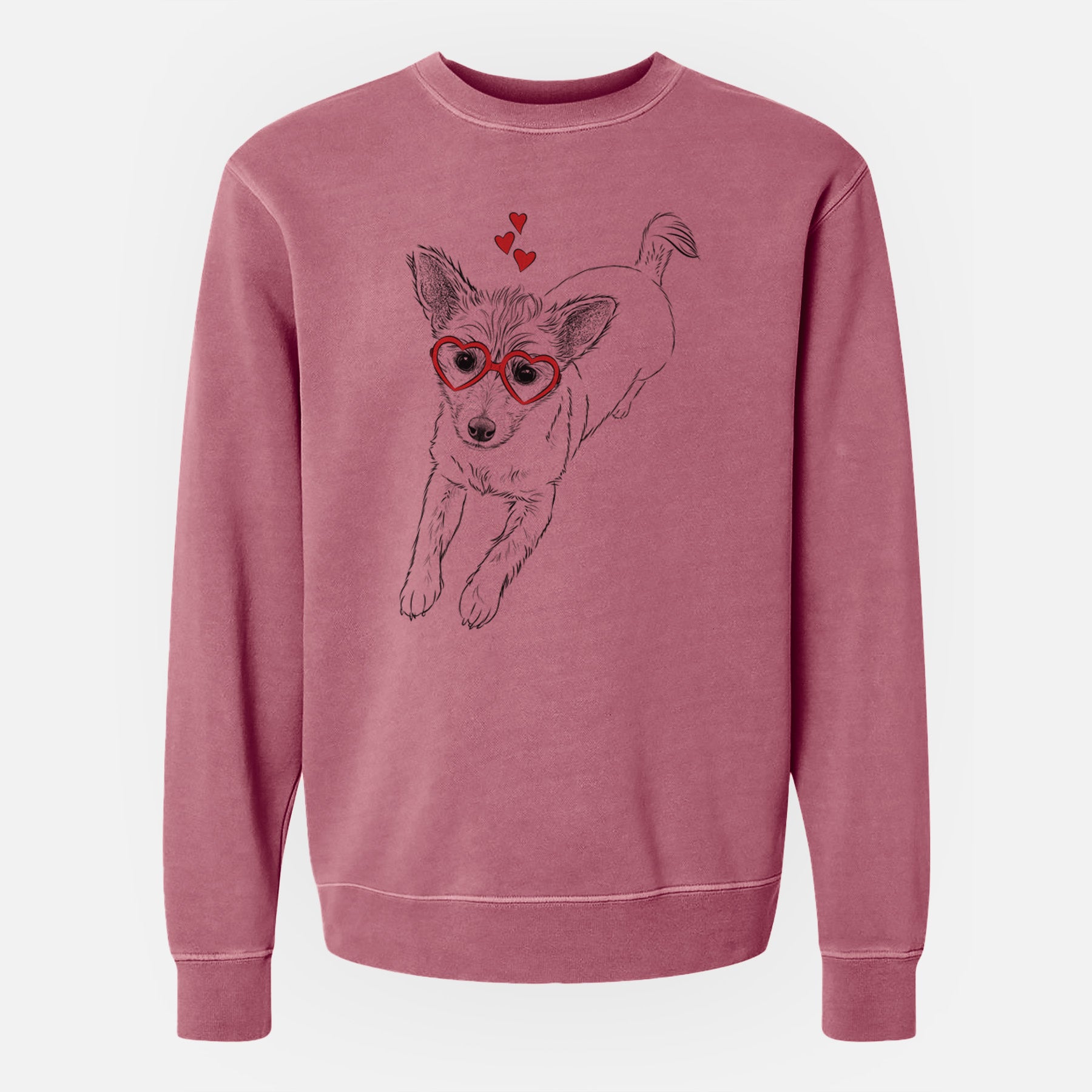 Valentine Maisie the Terrier Mix - Unisex Pigment Dyed Crew Sweatshirt