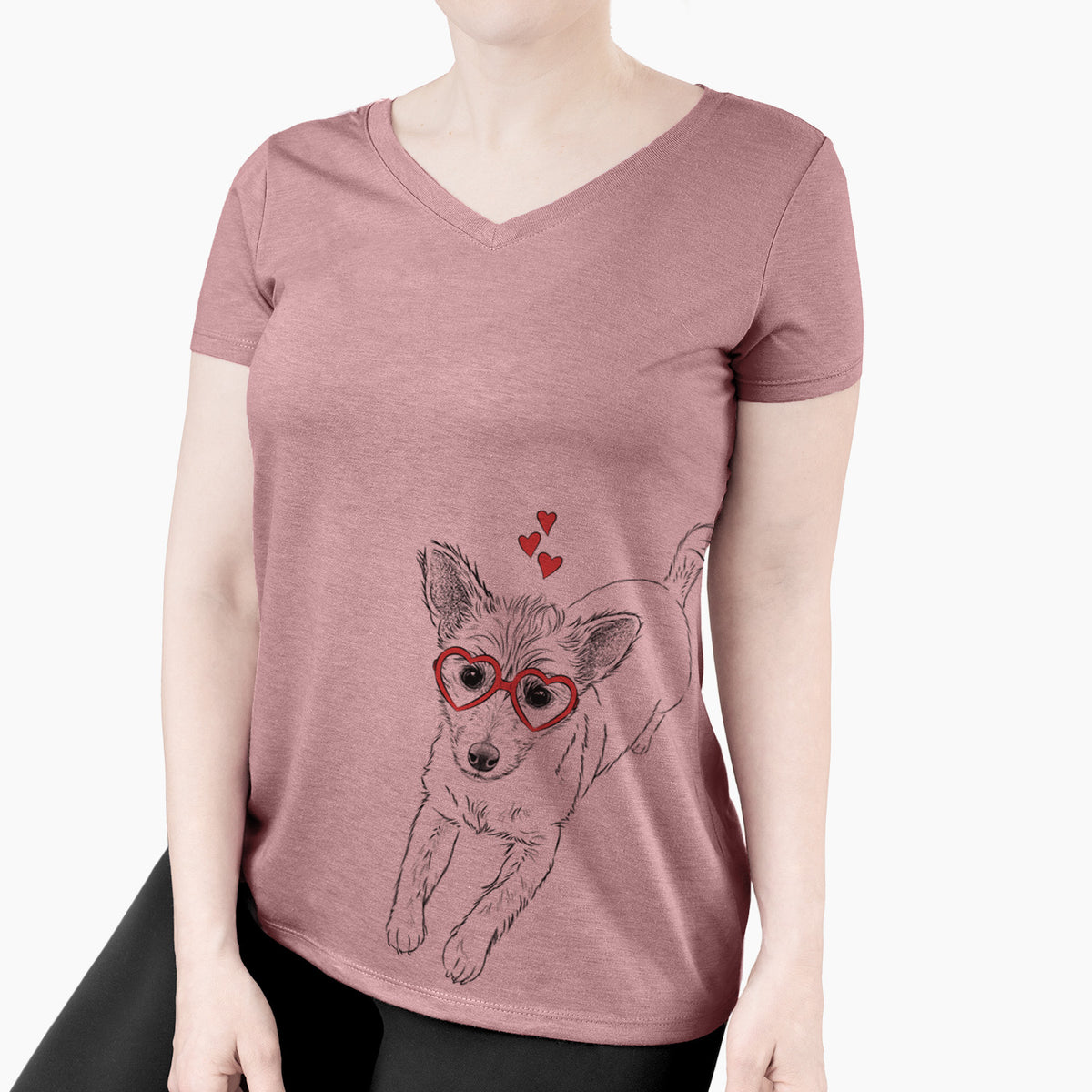 Valentine Maisie the Terrier Mix - Women's Perfect V-neck Shirt
