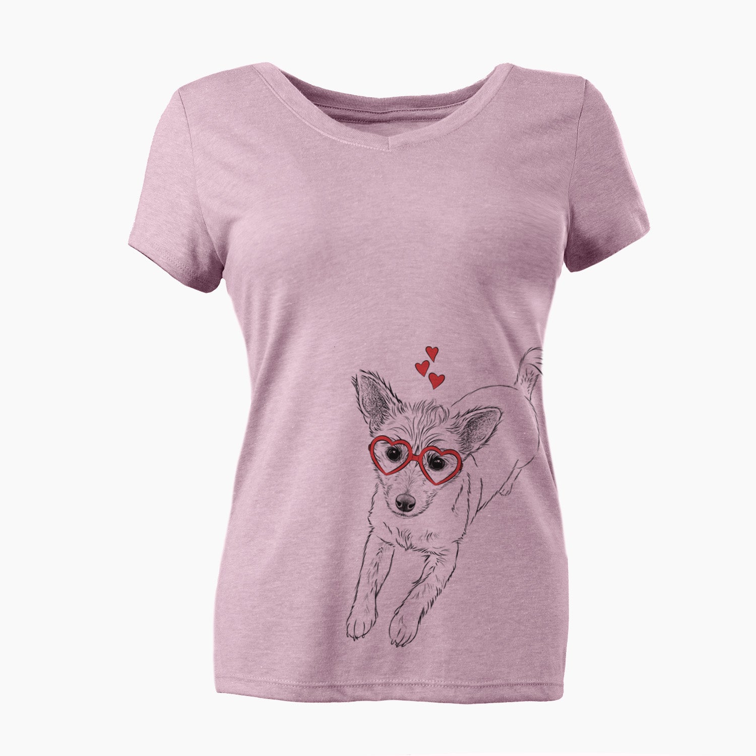 Valentine Maisie the Terrier Mix - Women's Perfect V-neck Shirt