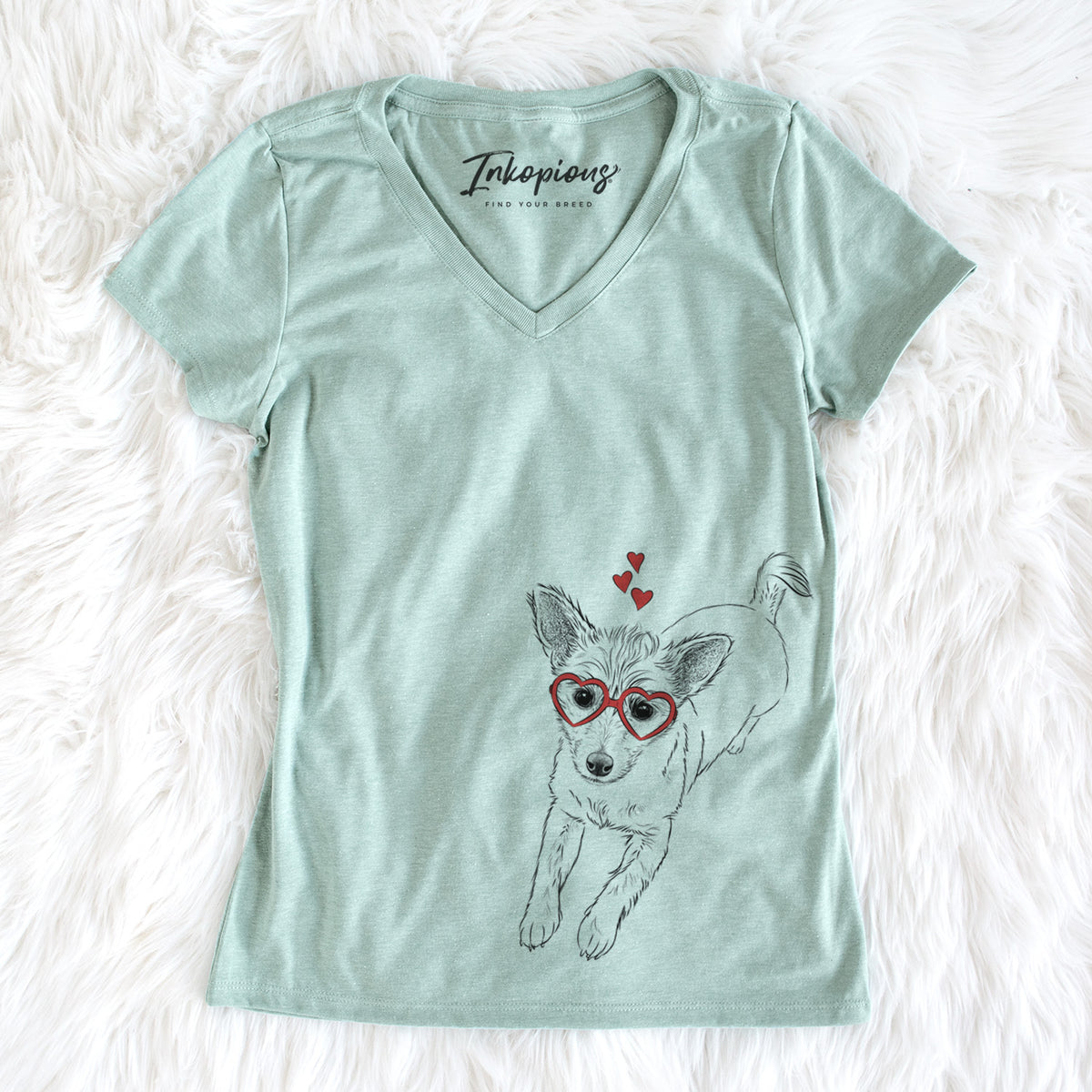 Valentine Maisie the Terrier Mix - Women's Perfect V-neck Shirt