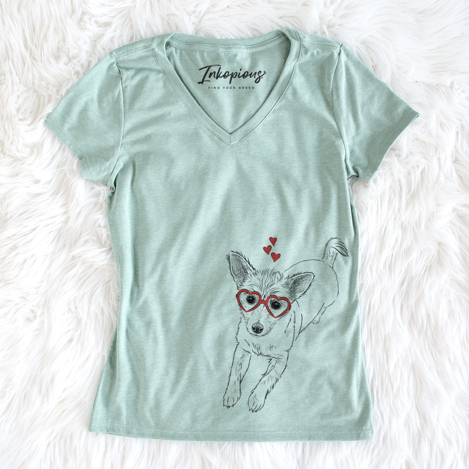 Valentine Maisie the Terrier Mix - Women's Perfect V-neck Shirt