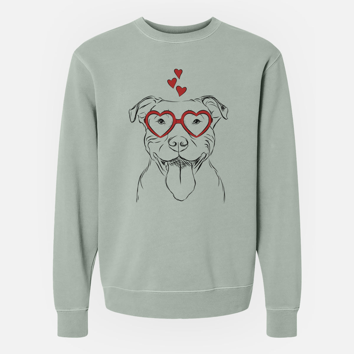 Valentine Major the Pitbull - Unisex Pigment Dyed Crew Sweatshirt