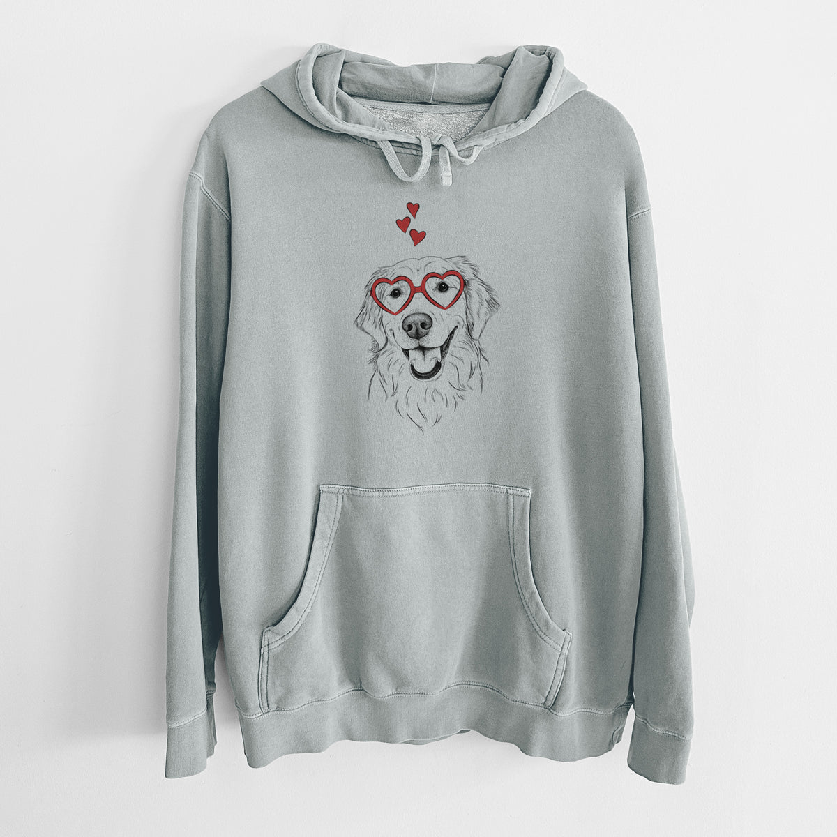 Valentine Maple the Golden Retriever - Unisex Pigment Dyed Hoodie