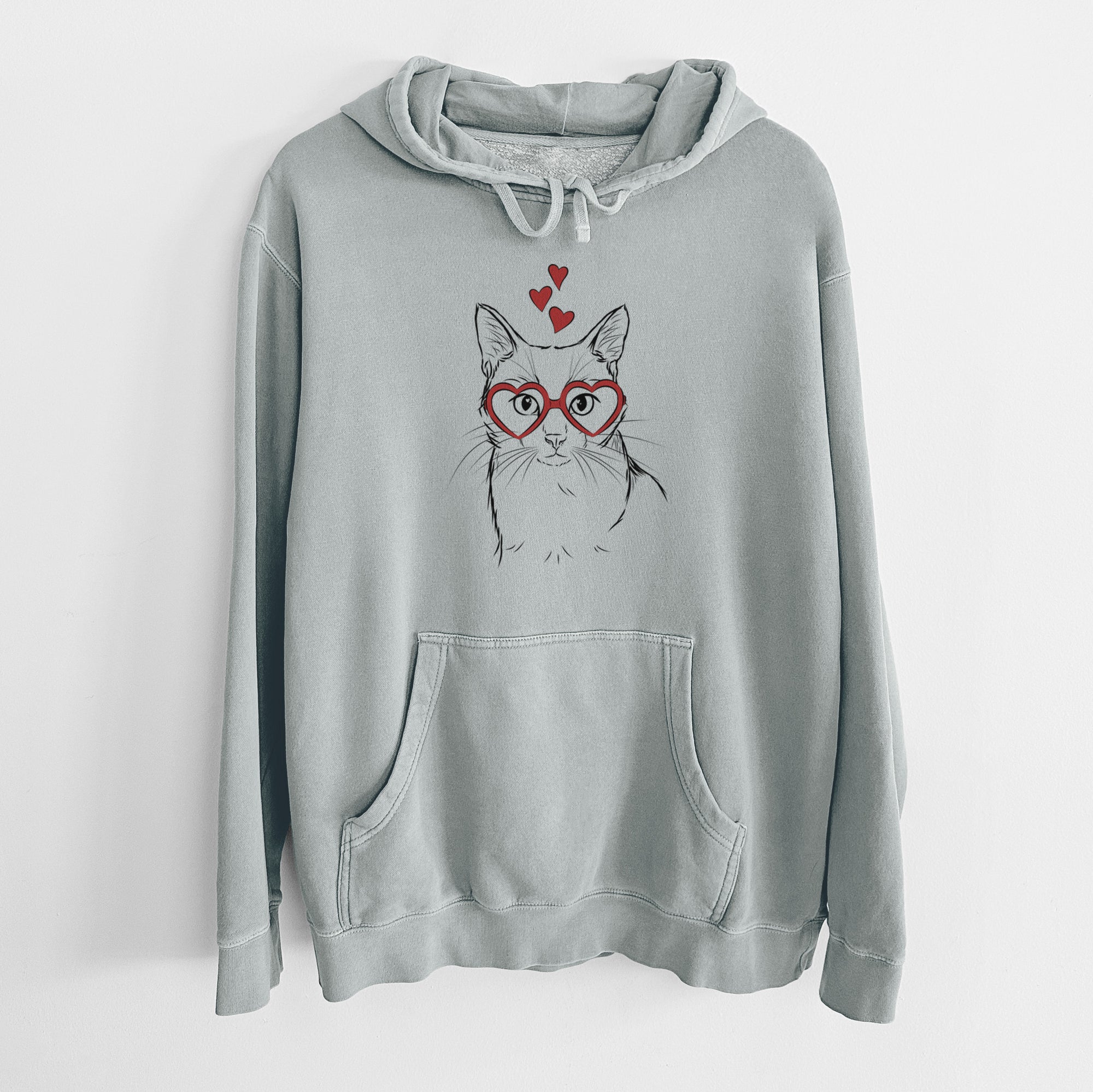 Valentine Maverick the Cat - Unisex Pigment Dyed Hoodie