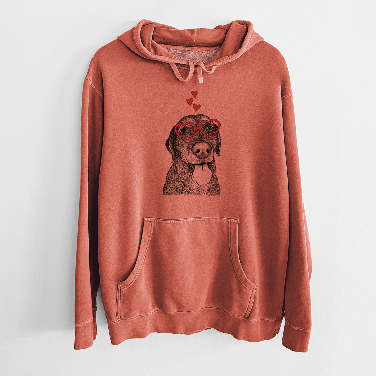 Valentine Max the Labrador Retriever - Unisex Pigment Dyed Hoodie