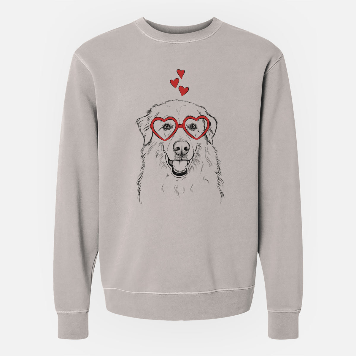 Valentine Meg the Great Pyrenees - Unisex Pigment Dyed Crew Sweatshirt