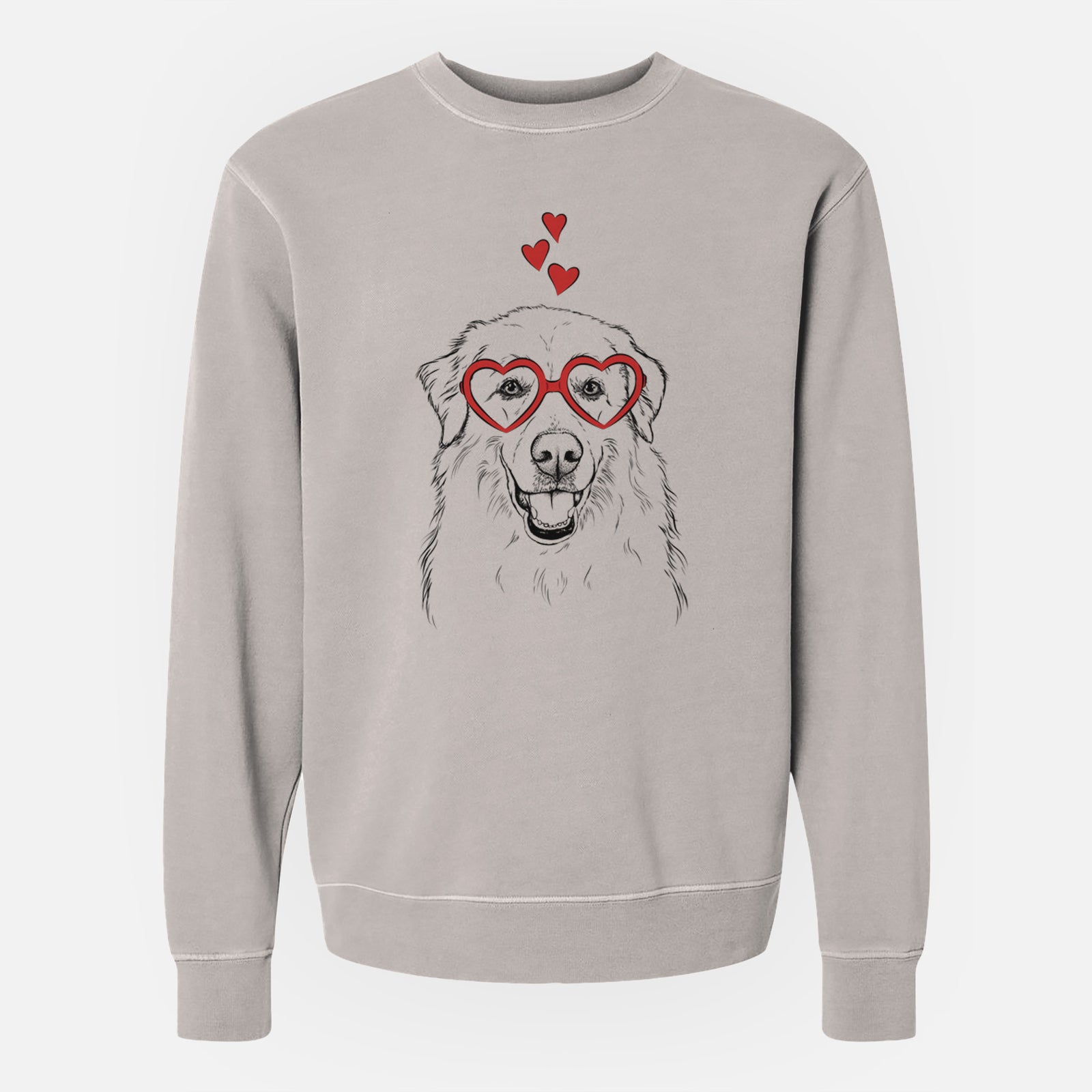 Valentine Meg the Great Pyrenees - Unisex Pigment Dyed Crew Sweatshirt