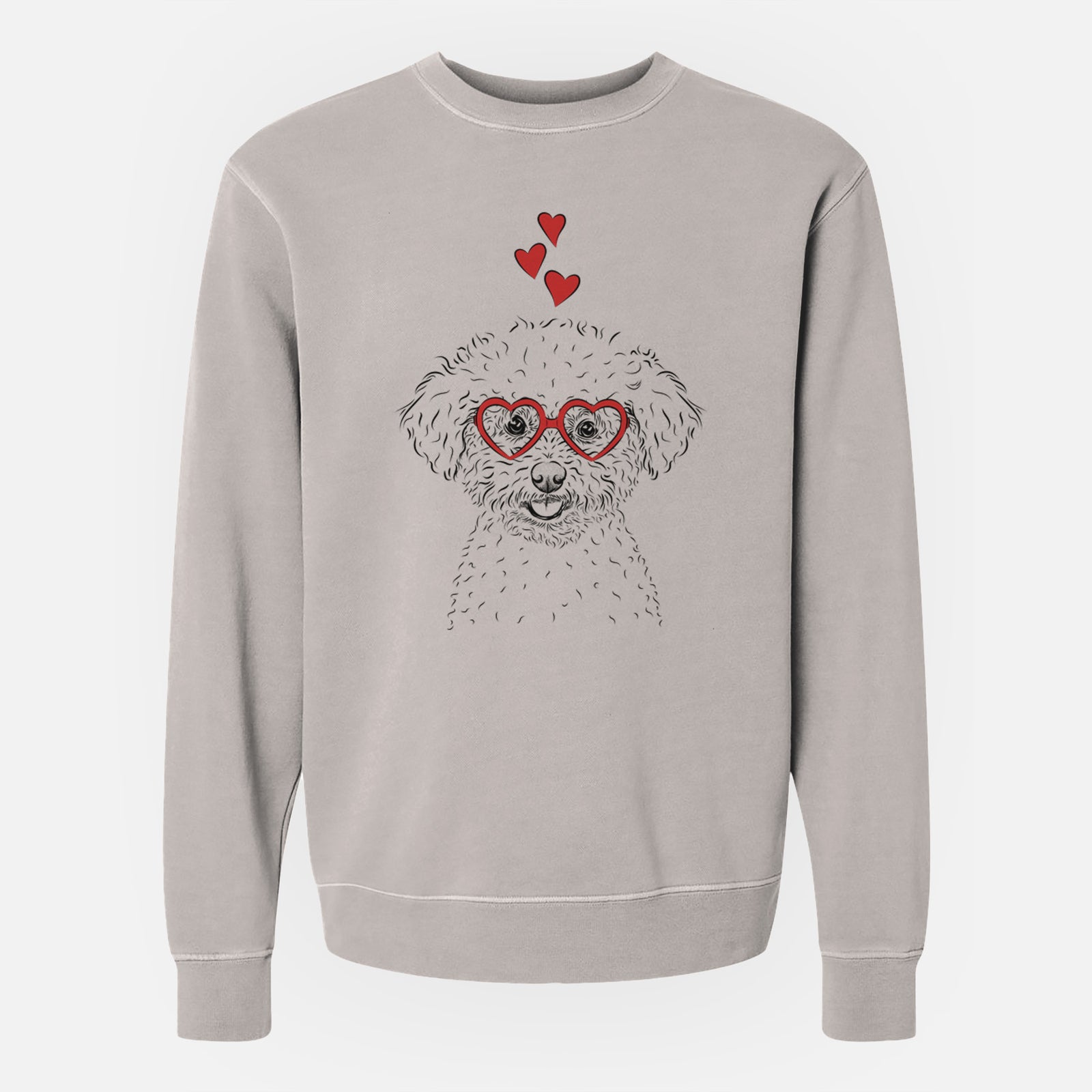 Valentine Mickey the Bichon Frise - Unisex Pigment Dyed Crew Sweatshirt