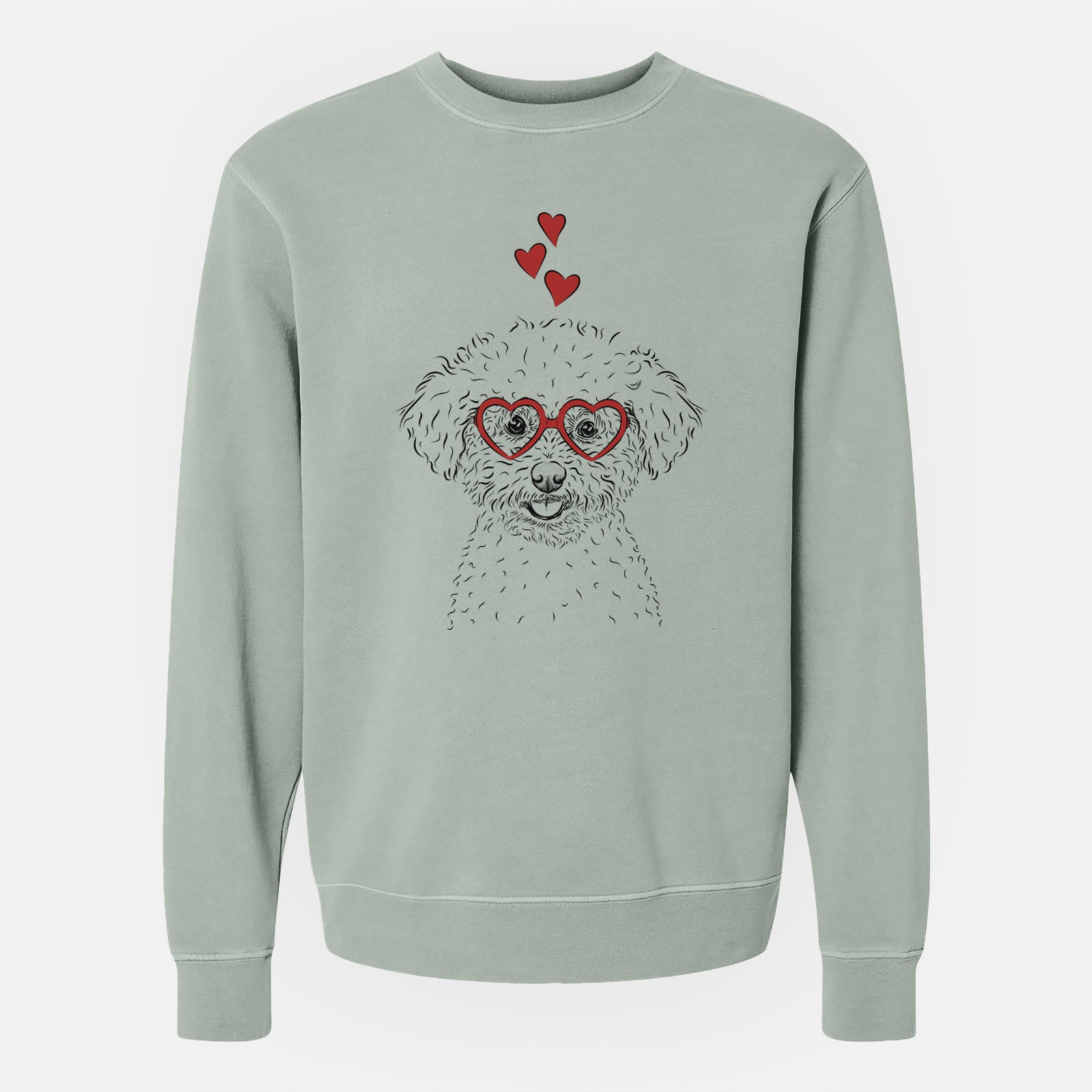 Valentine Mickey the Bichon Frise - Unisex Pigment Dyed Crew Sweatshirt