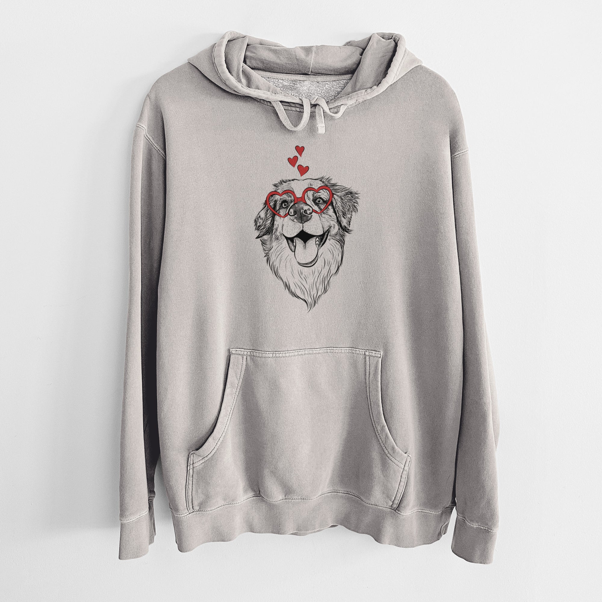 Valentine Mila the Australian Shepherd - Unisex Pigment Dyed Hoodie