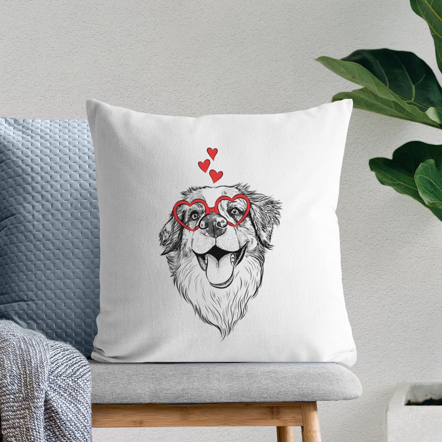 Mila the Australian Shepherd - Throw Pillow Cover
