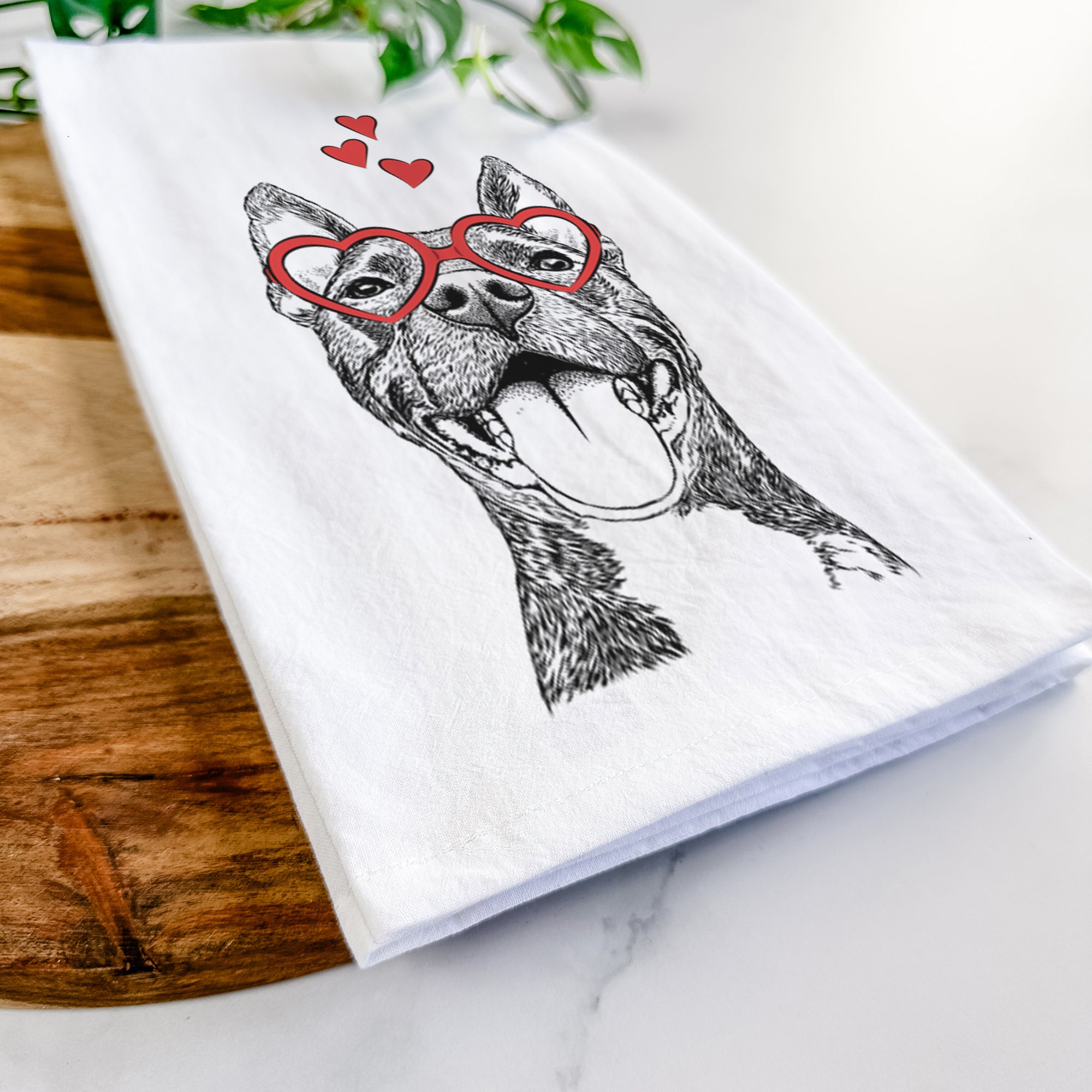 Milo the Pitbull Mix Tea Towel