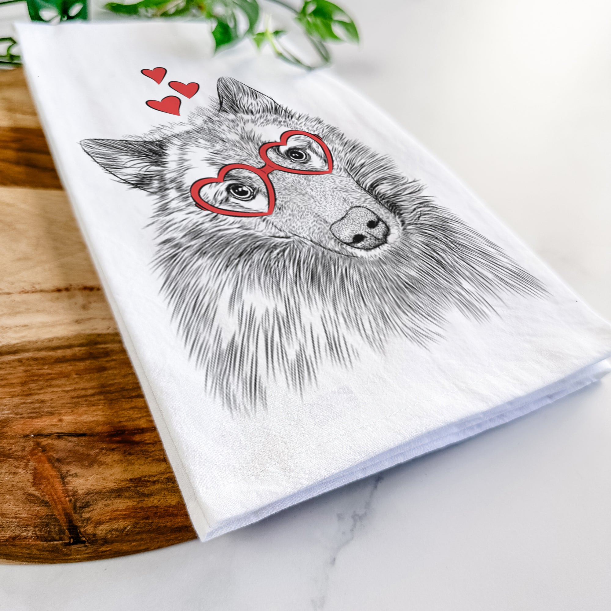 Mr. Maverick the Keeshond Tea Towel