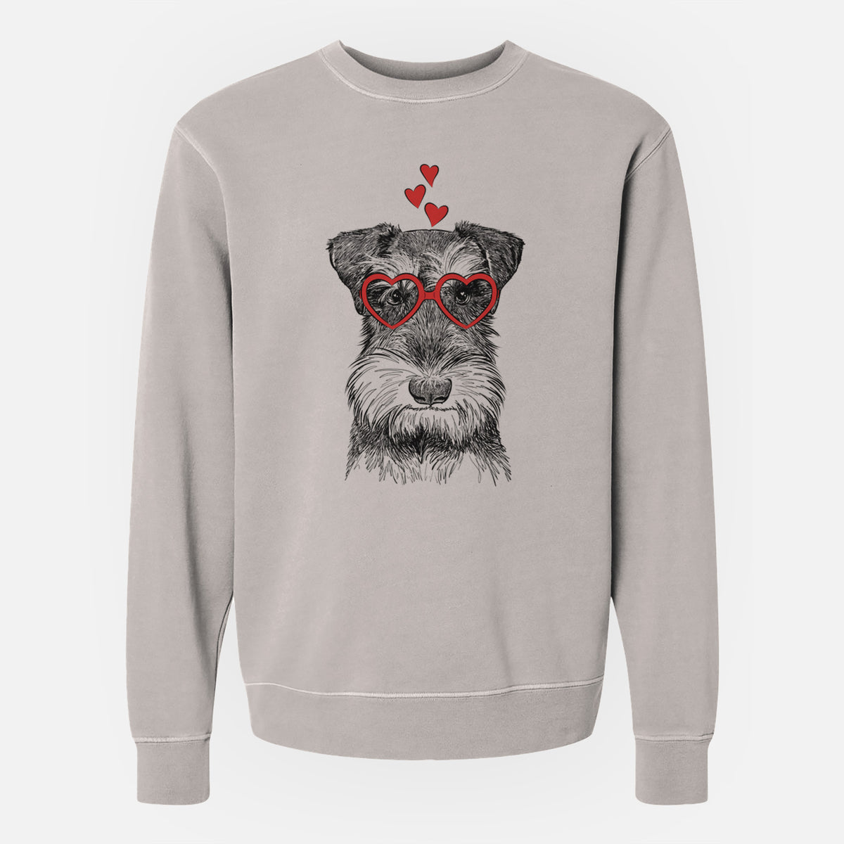 Valentine Murphy the Mini Schnauzer - Unisex Pigment Dyed Crew Sweatshirt