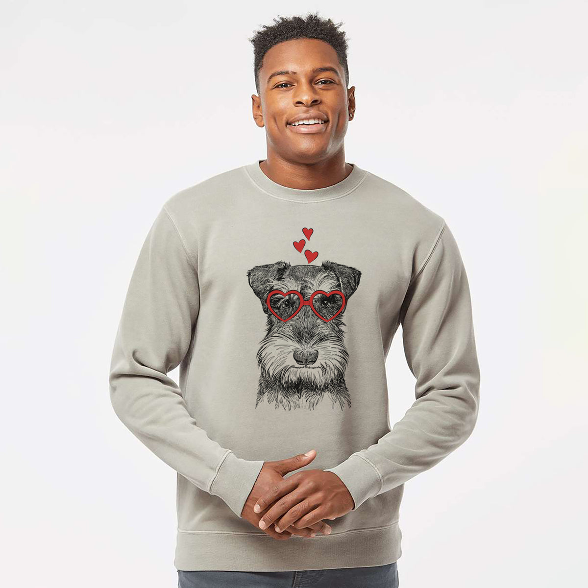 Valentine Murphy the Mini Schnauzer - Unisex Pigment Dyed Crew Sweatshirt