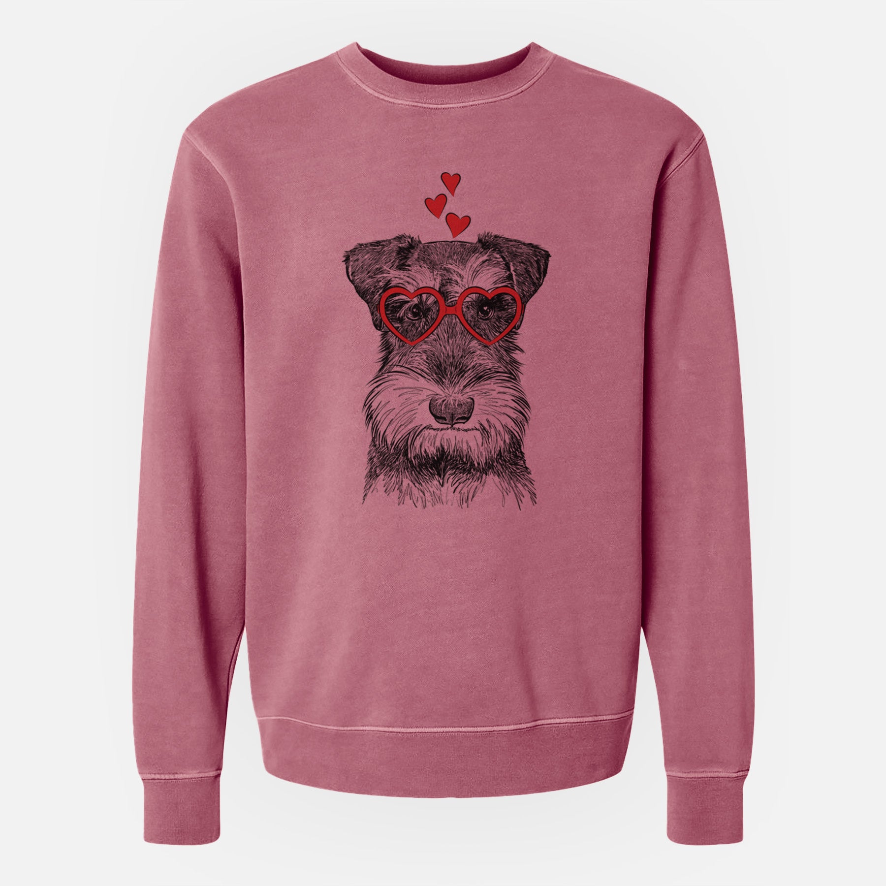 Valentine Murphy the Mini Schnauzer - Unisex Pigment Dyed Crew Sweatshirt