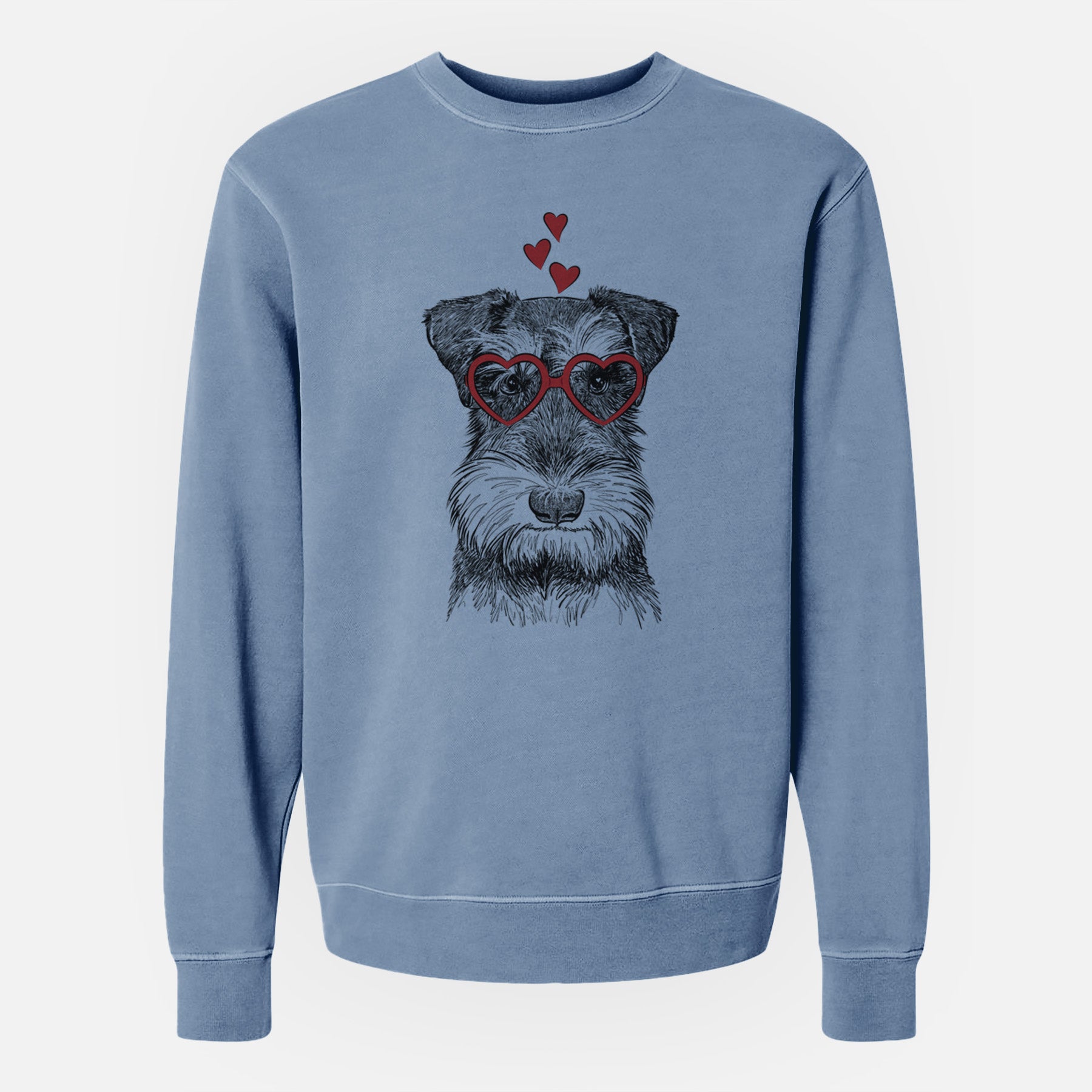 Valentine Murphy the Mini Schnauzer - Unisex Pigment Dyed Crew Sweatshirt